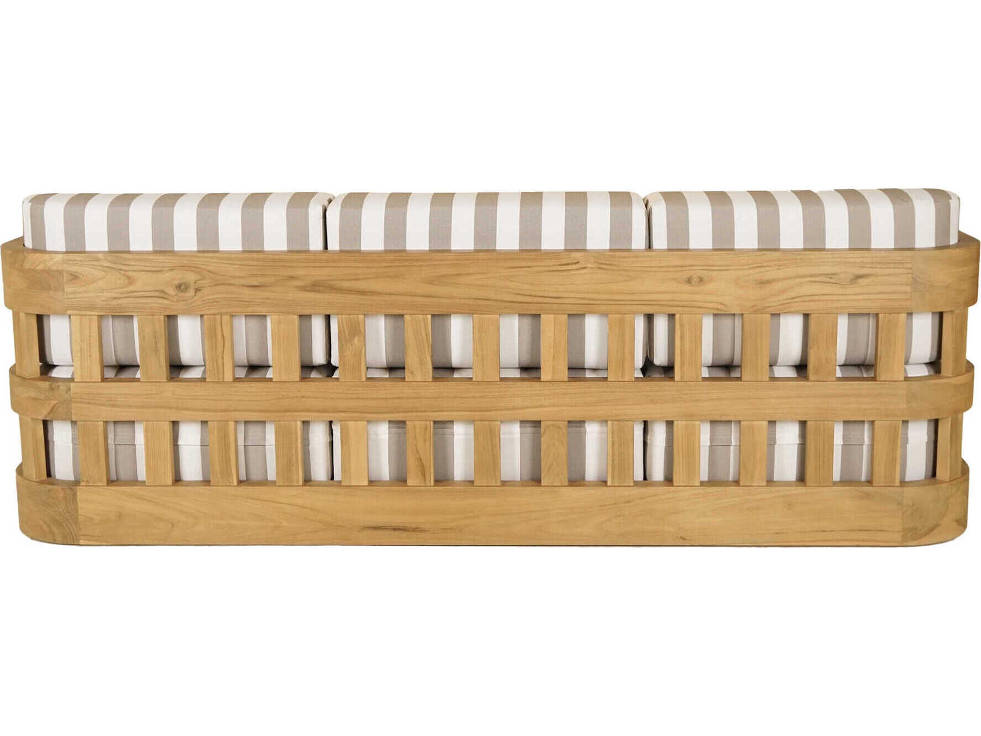 Moe's Home Outdoor Adelaide White Brown Wood Cushion Sofa