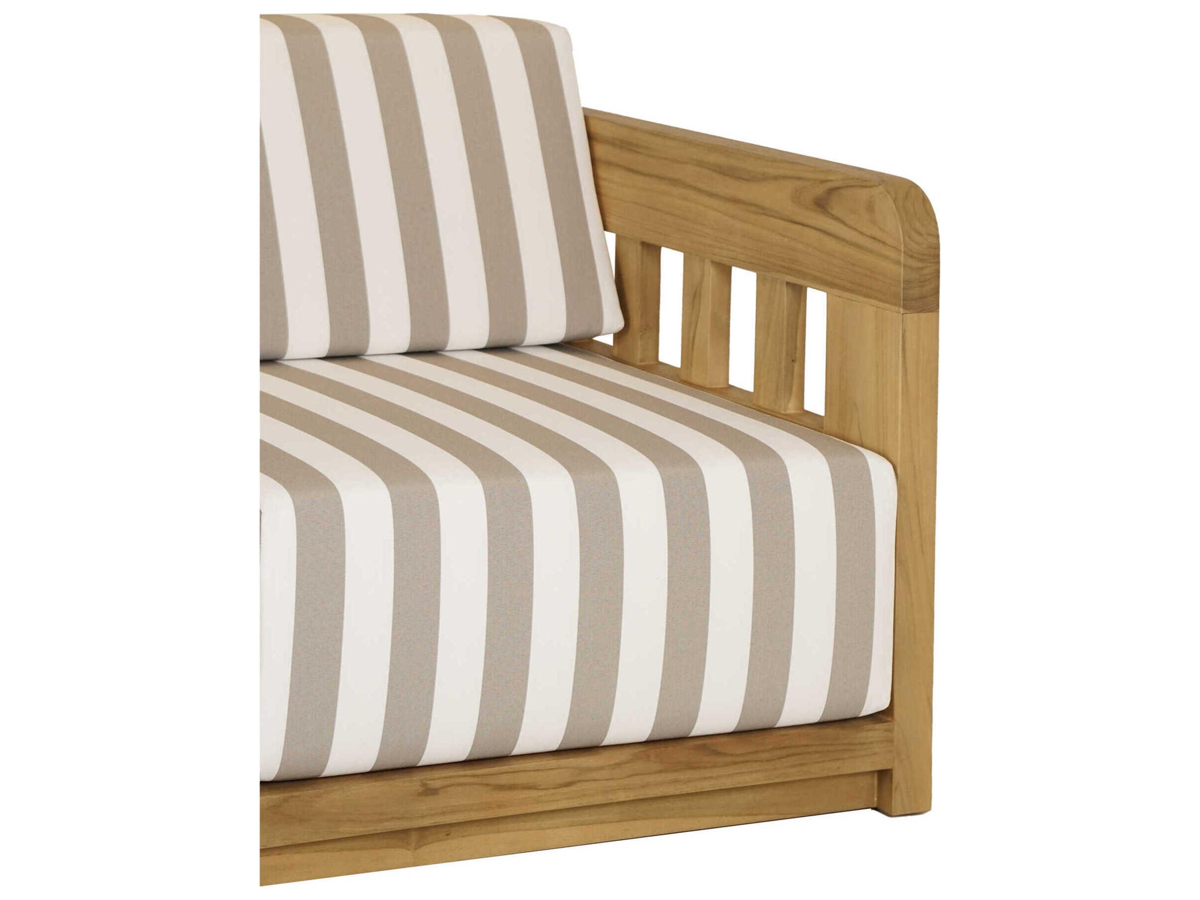Moe's Home Outdoor Adelaide White Brown Wood Cushion Sofa