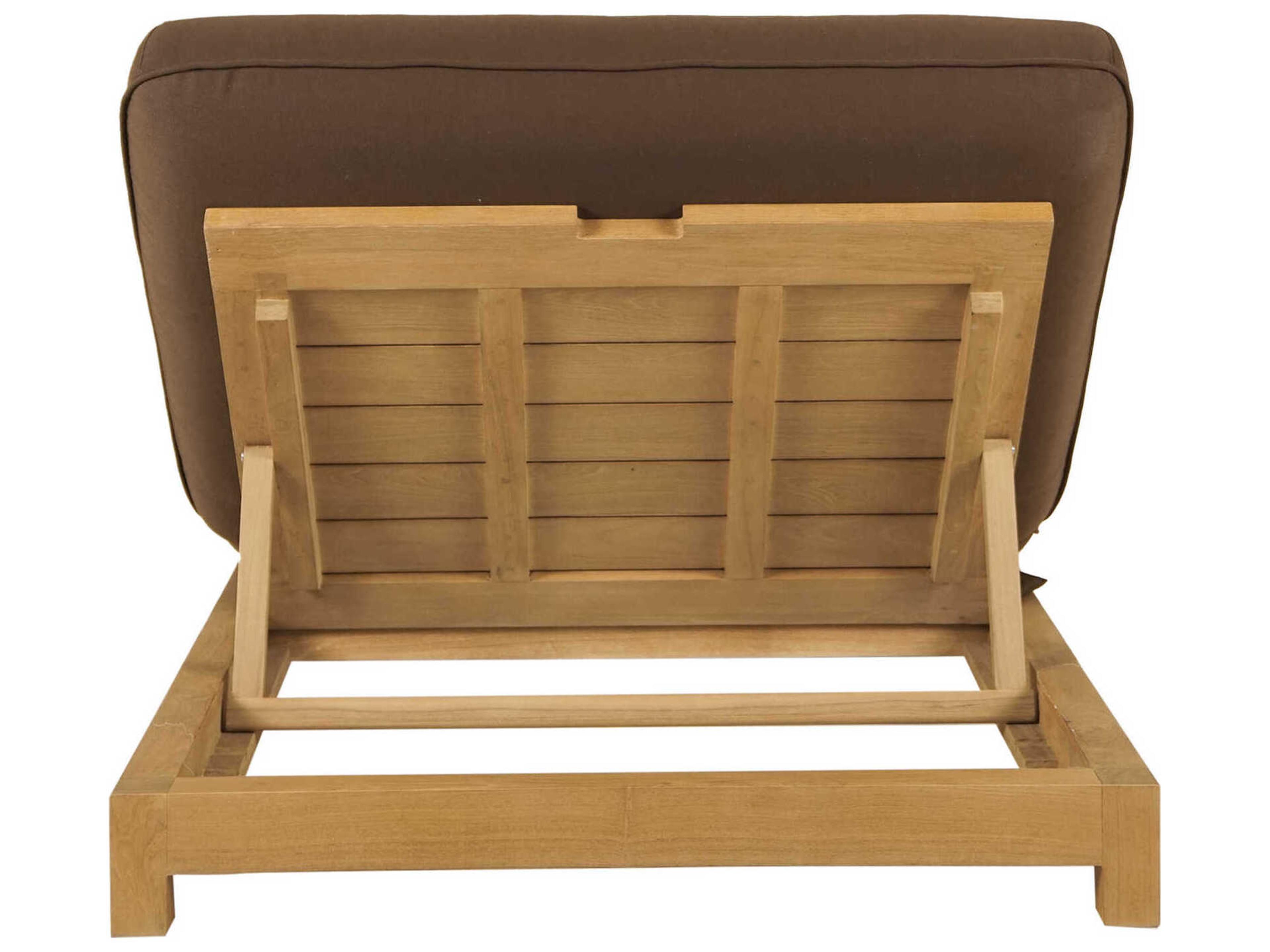 Moe's Home Outdoor Enzo Brown Teak Cushion Chaise Lounge