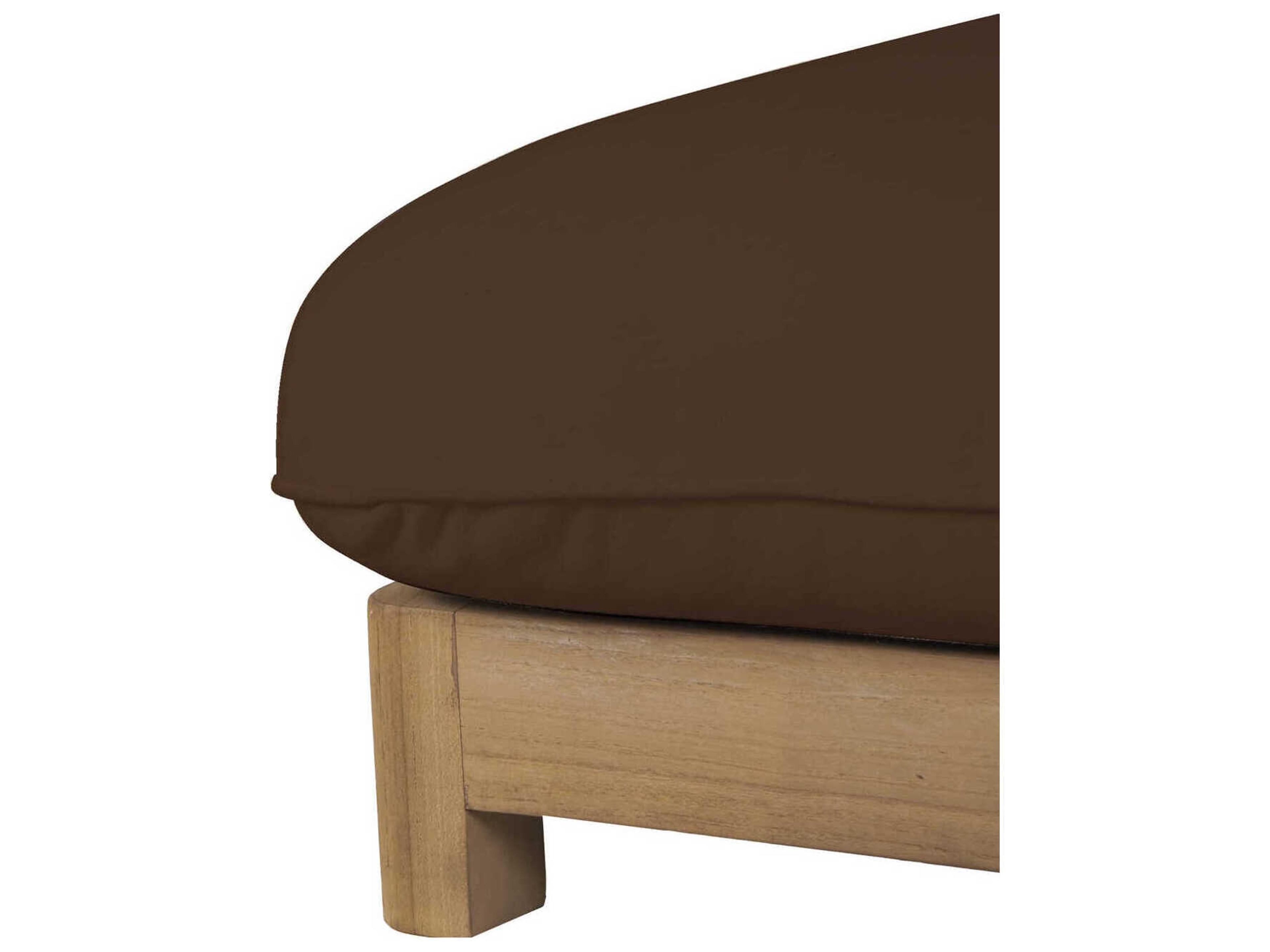 Moe's Home Outdoor Enzo Brown Teak Cushion Chaise Lounge