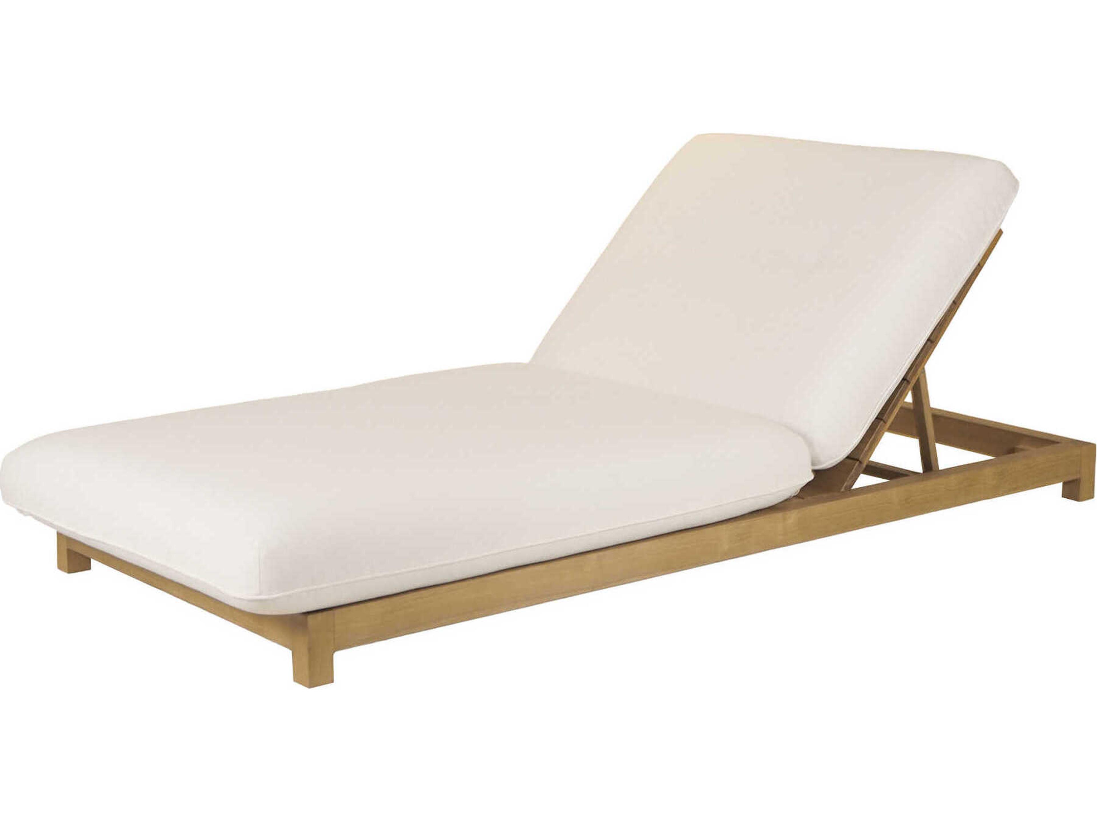 Enzo White Teak Cushion Chaise Lounge