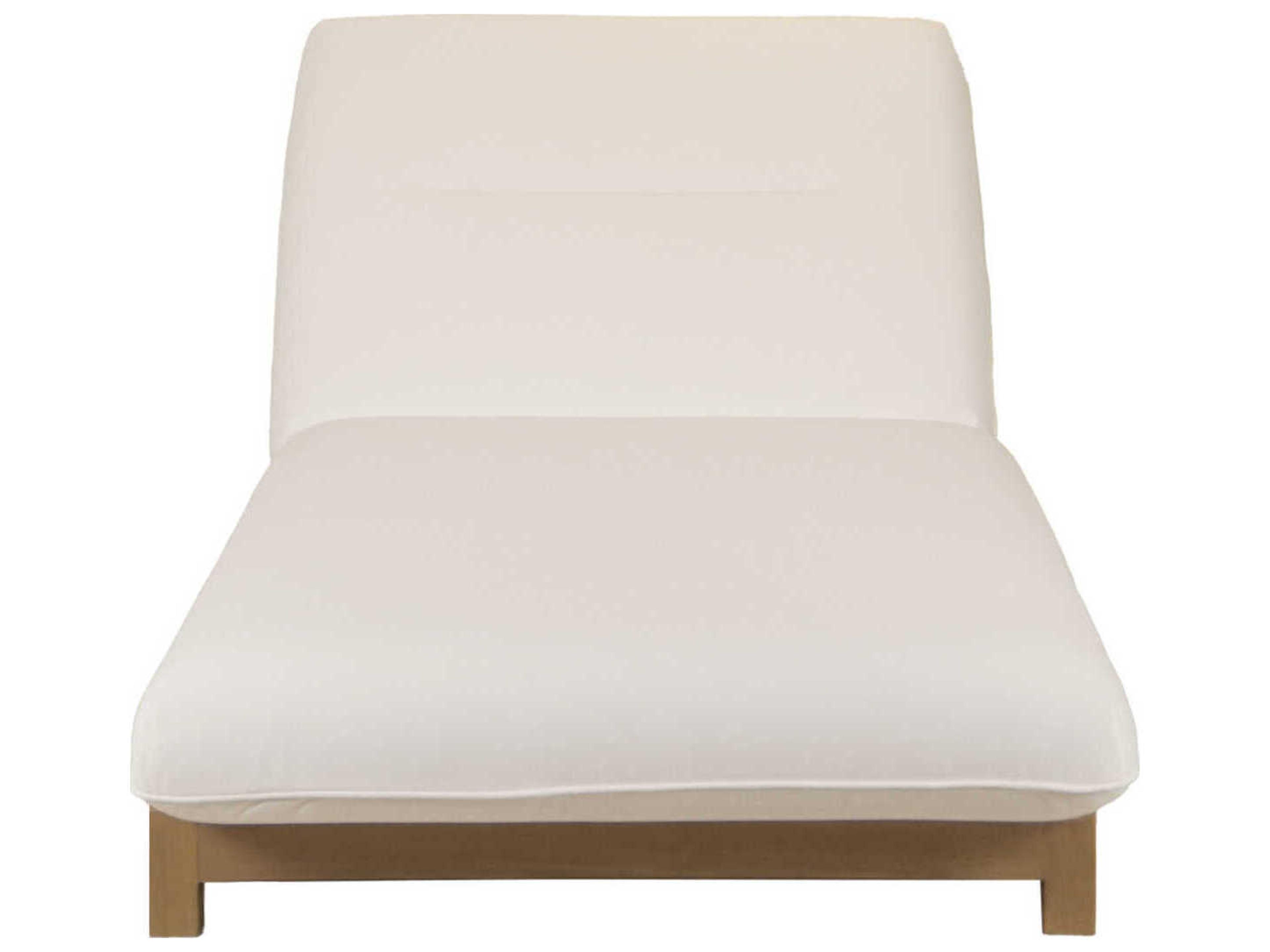 Moe's Home Outdoor Enzo White Teak Cushion Chaise Lounge