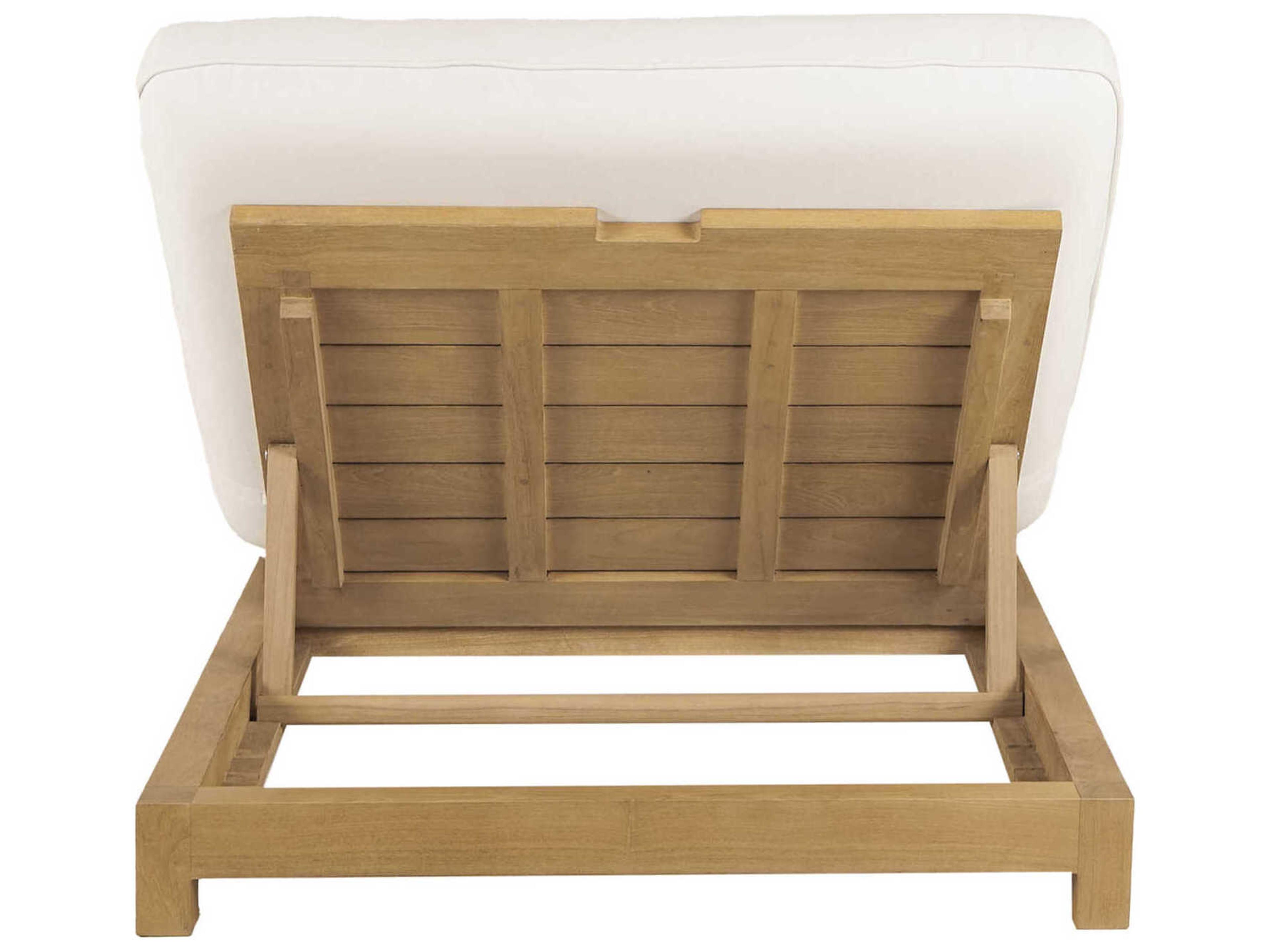 Moe's Home Outdoor Enzo White Teak Cushion Chaise Lounge