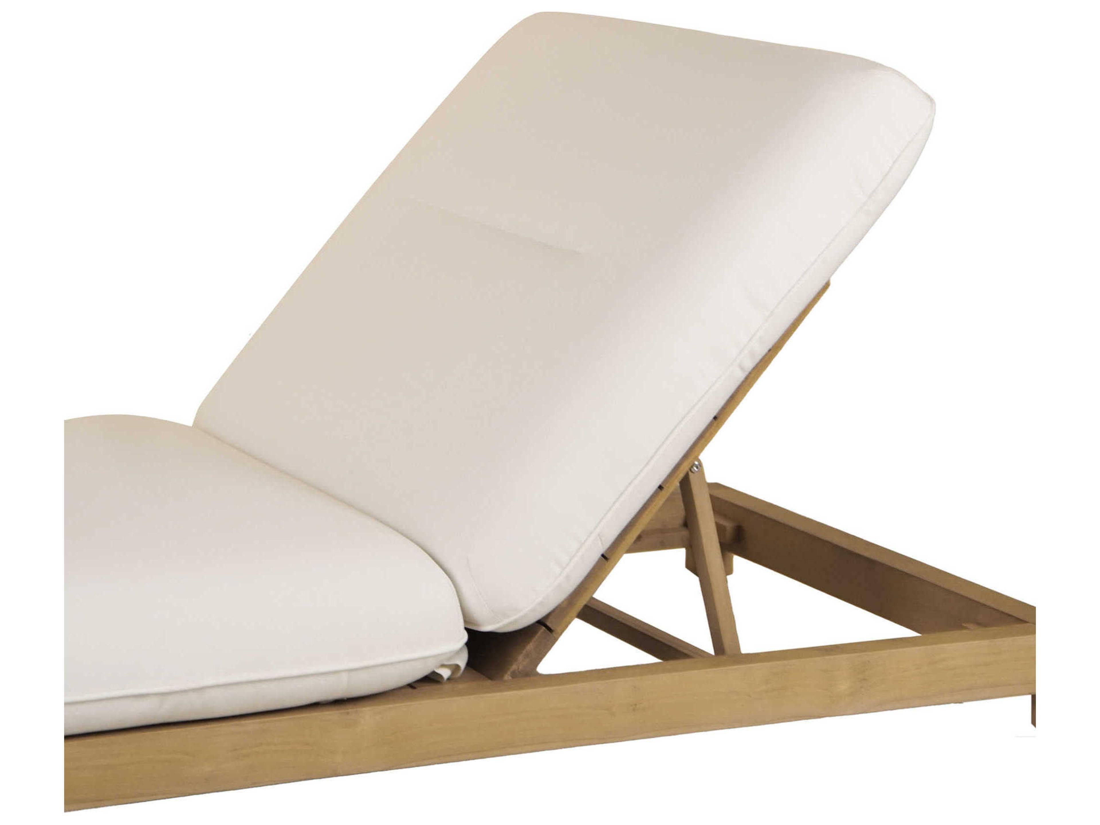 Moe's Home Outdoor Enzo White Teak Cushion Chaise Lounge