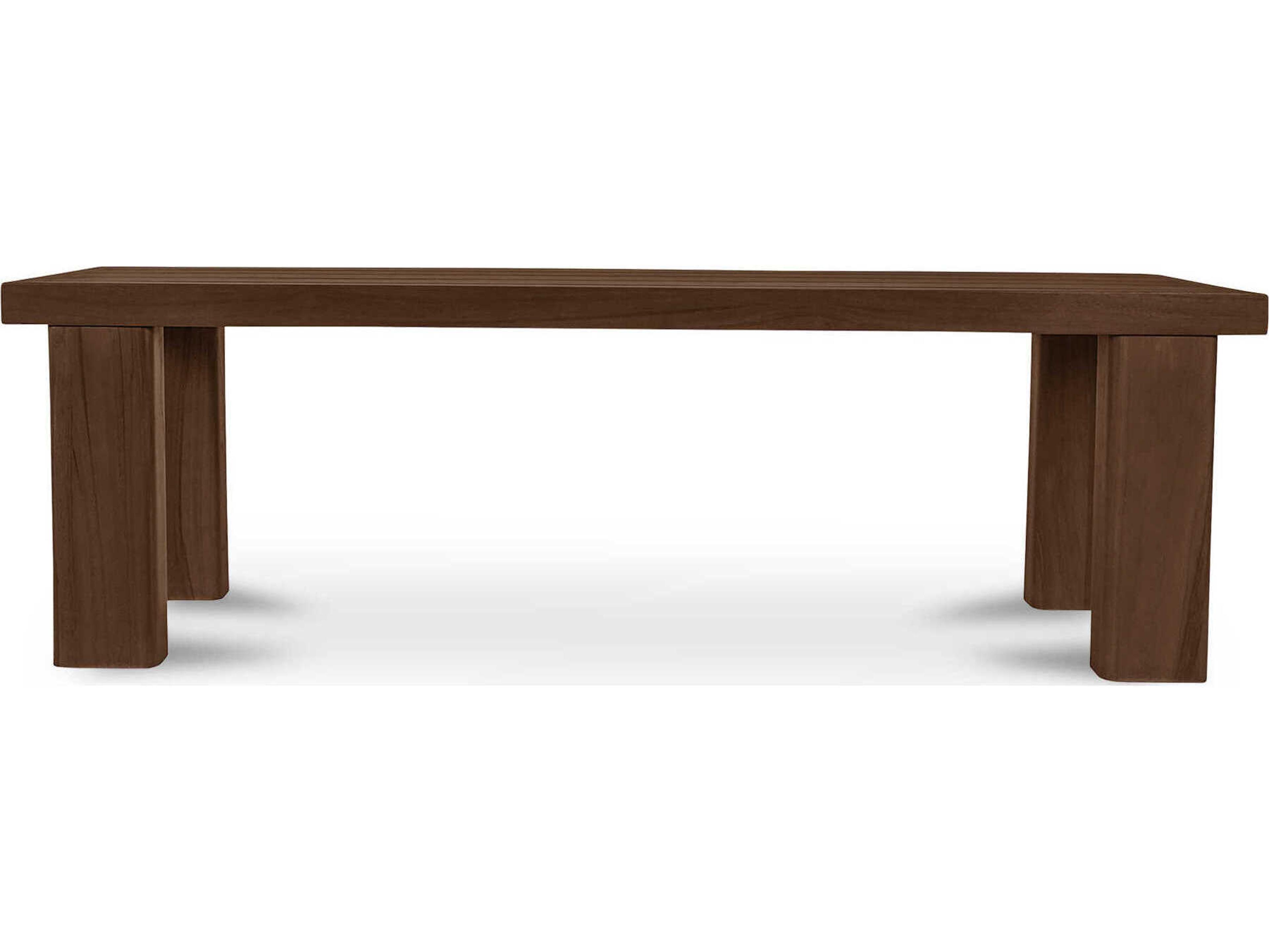 Moe's Home Outdoor Marina Brown Teak Wood Bench