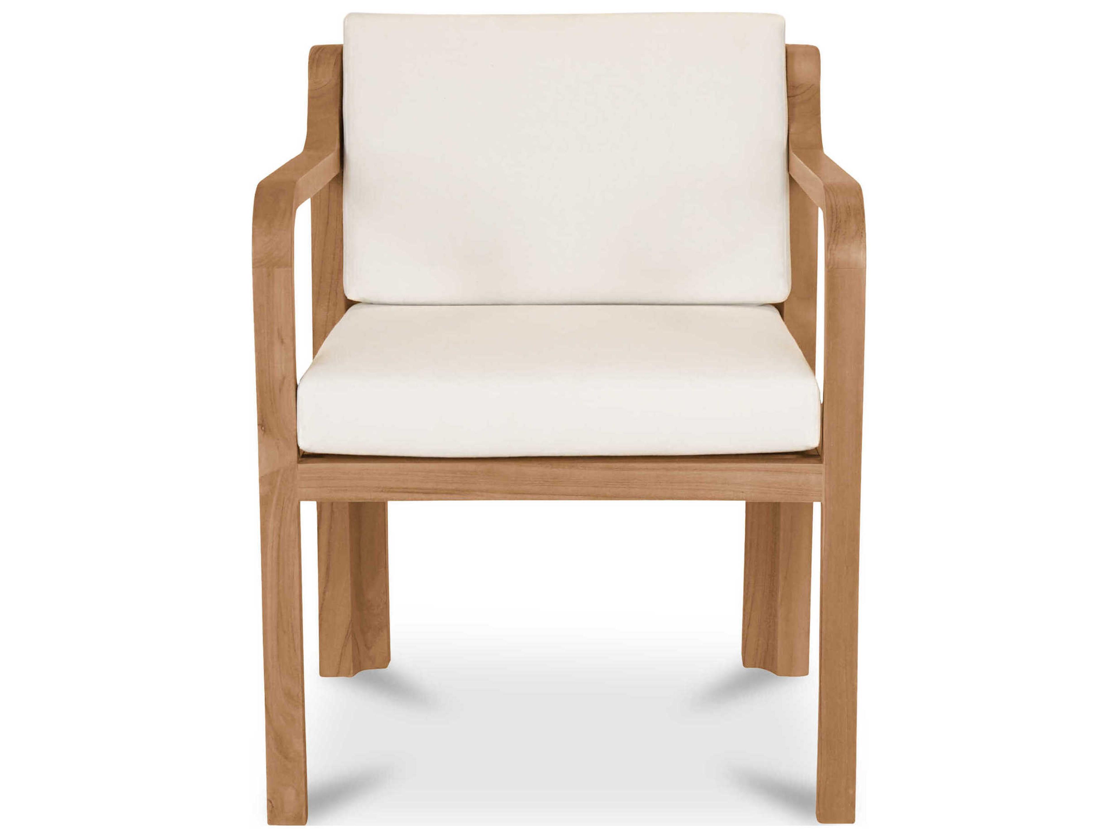 Moe's Home Outdoor Nellie Snow White Teak Cushion Dining Chair