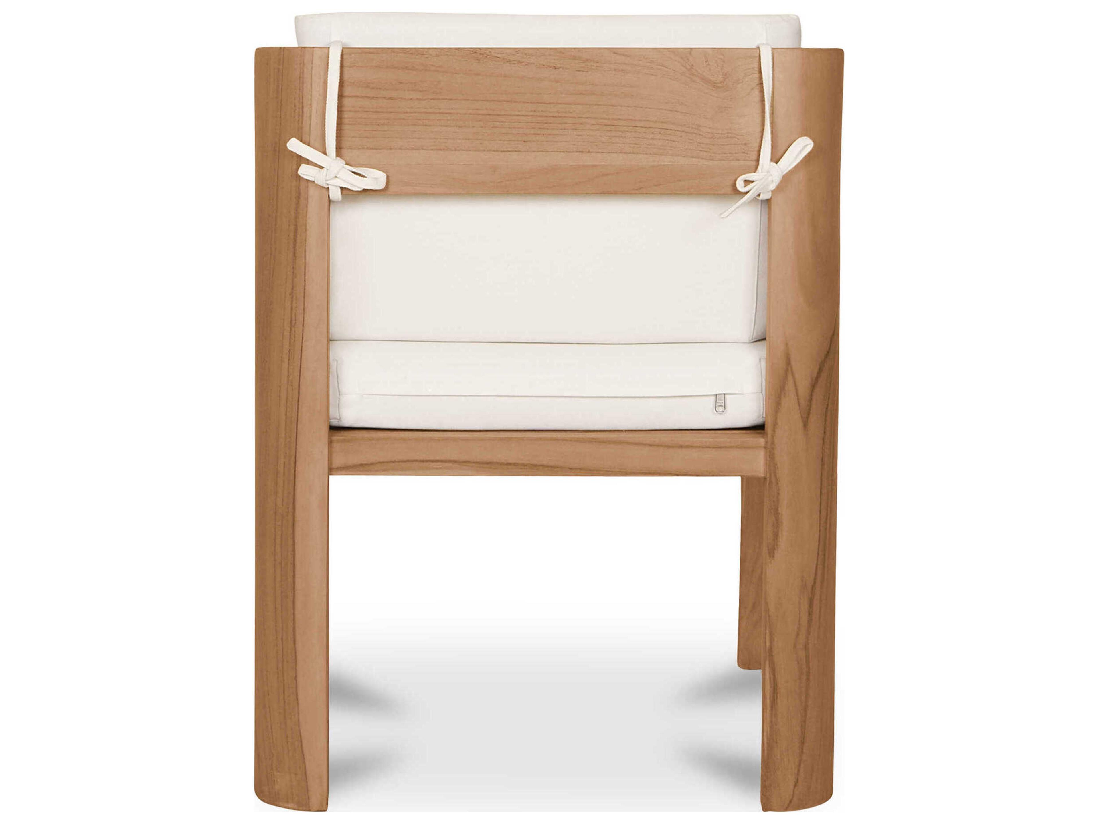 Moe's Home Outdoor Nellie Snow White Teak Cushion Dining Chair
