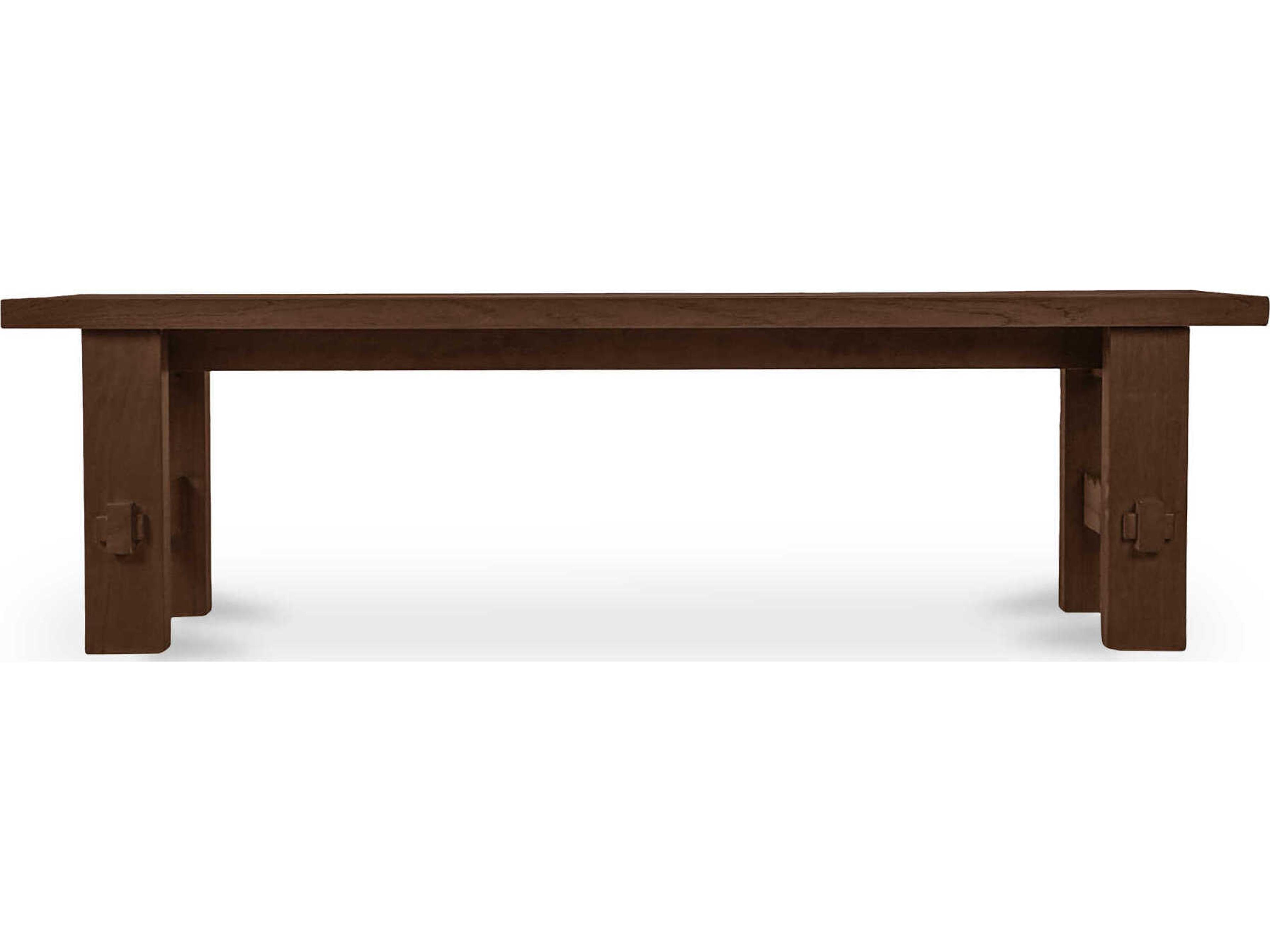 Moe's Home Outdoor Esmond Brown Teak Wood Bench