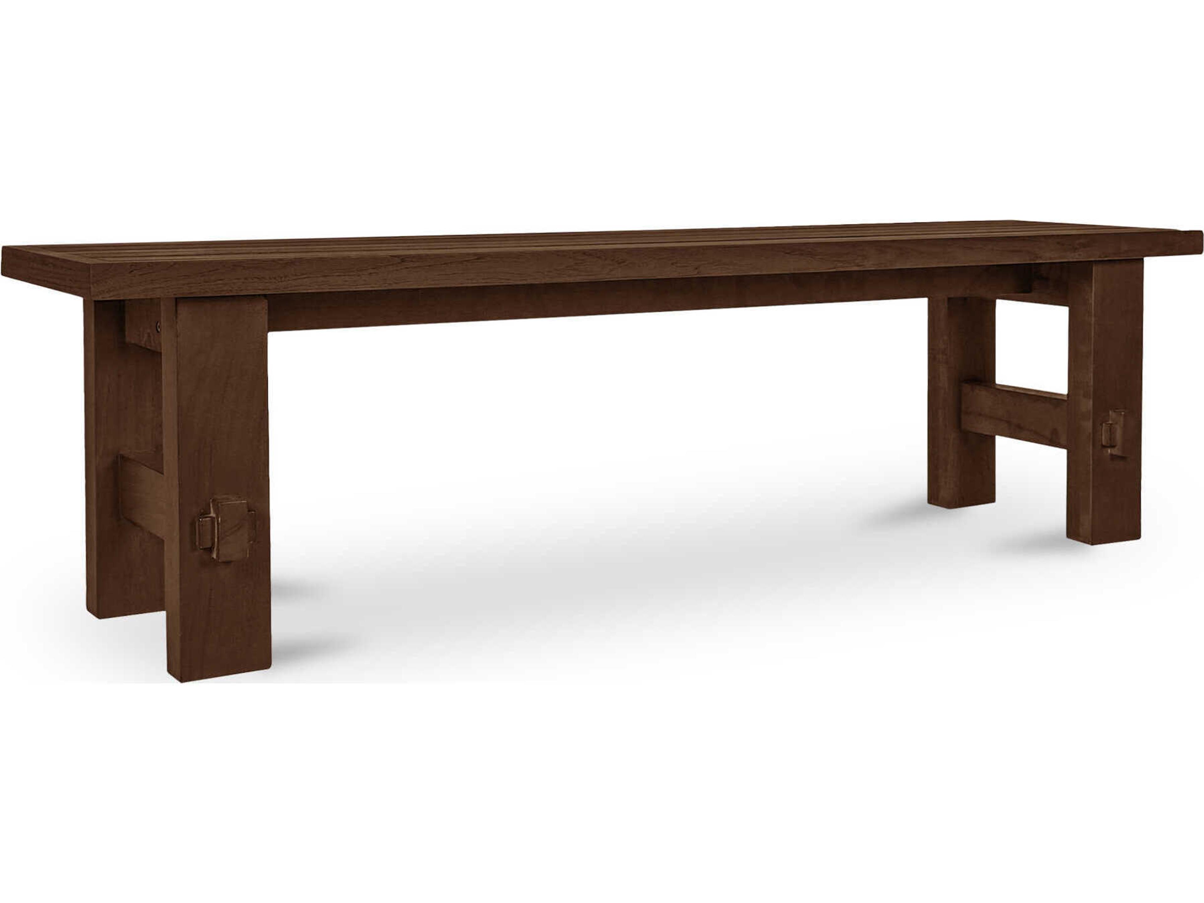 Moe's Home Outdoor Esmond Brown Teak Wood Bench