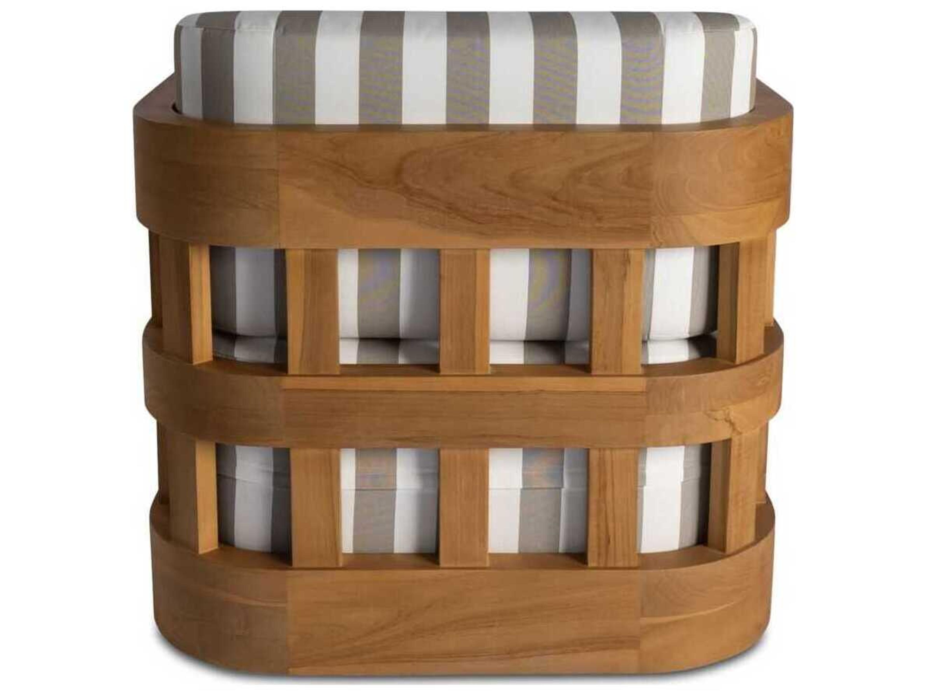 Moe's Home Outdoor Adelaide White - Brown Wood Cushion Lounge Chair