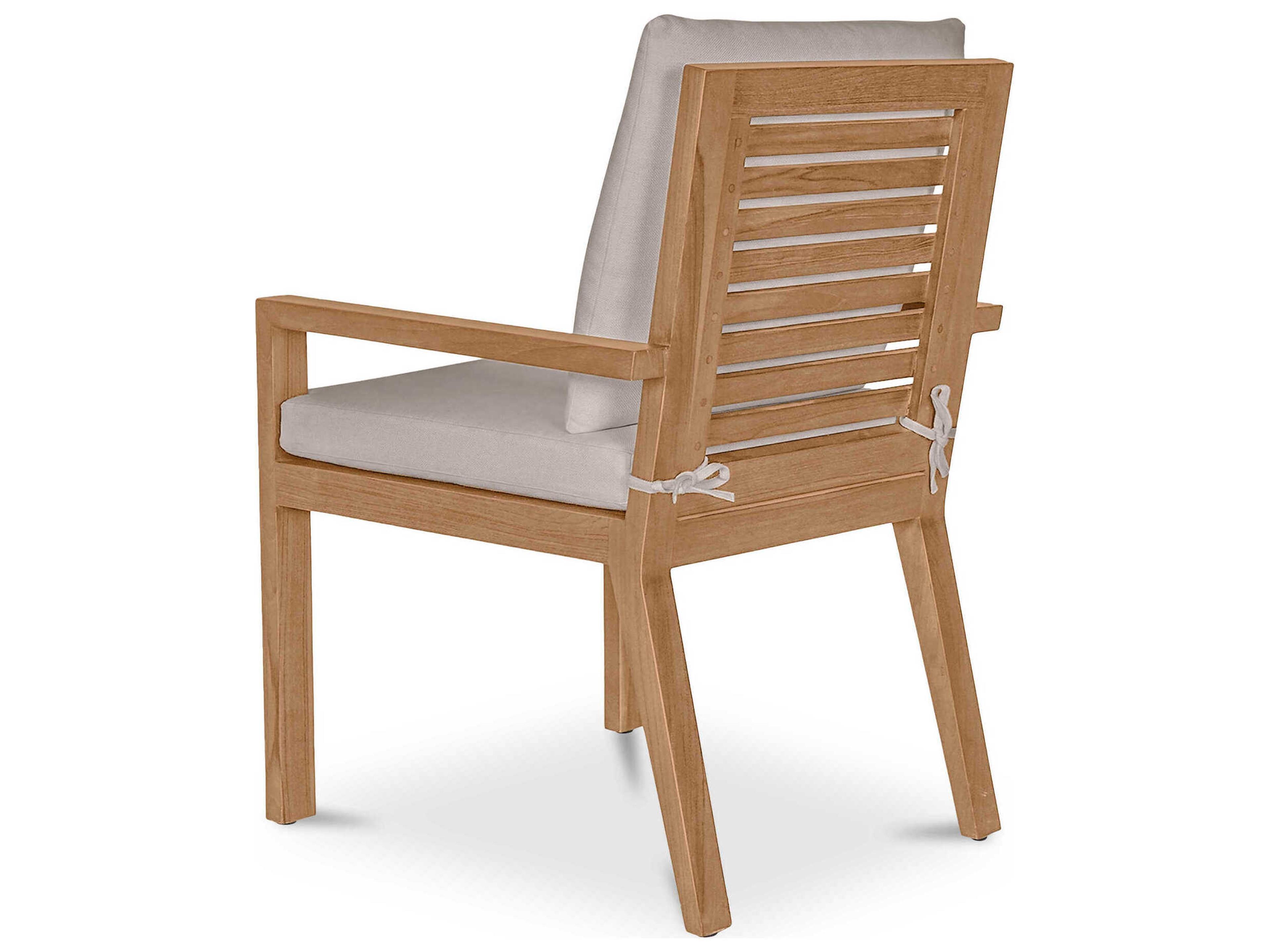 Moe's Home Outdoor Mateo White Teak Cushion Dining Chair