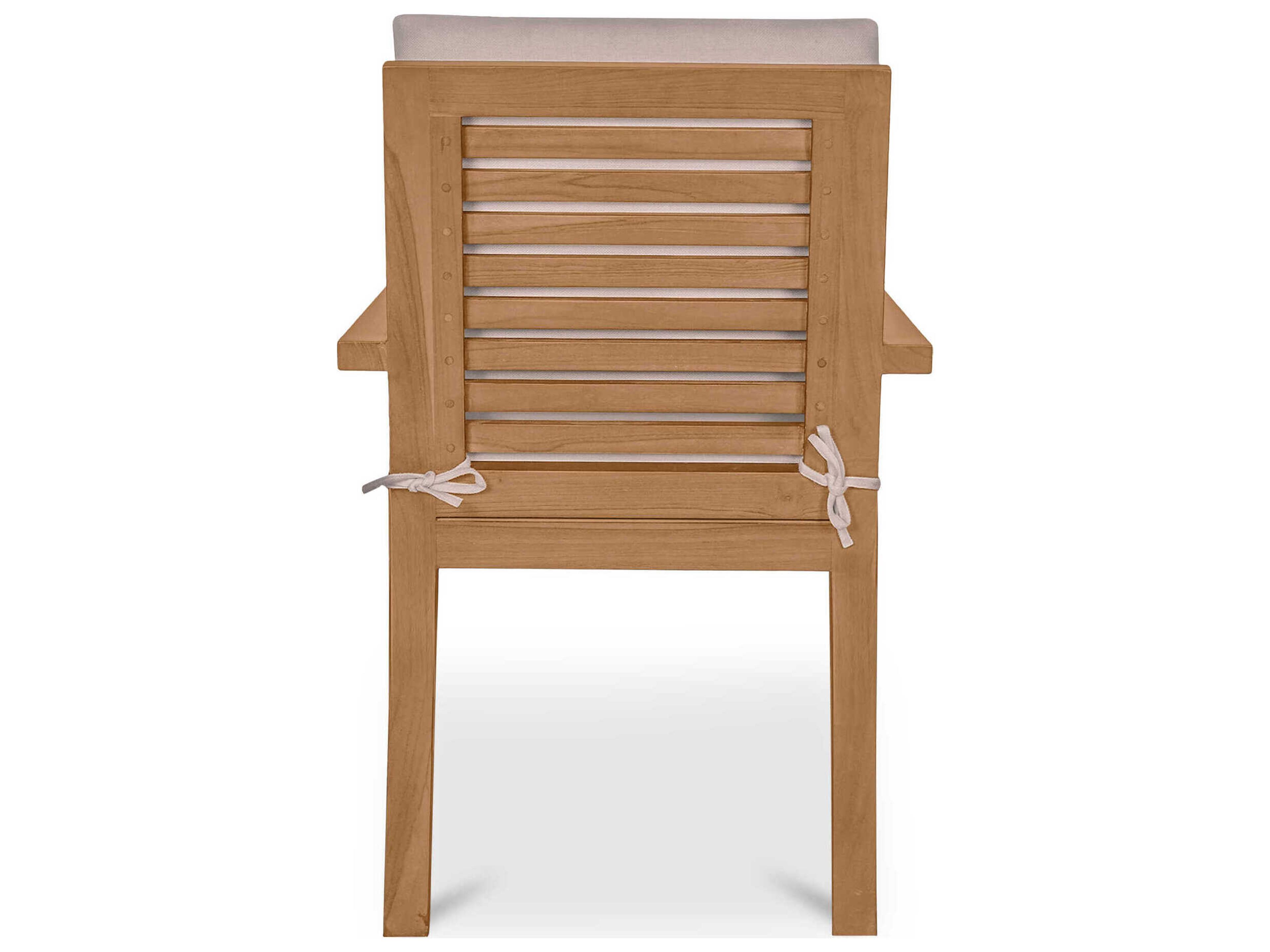 Moe's Home Outdoor Mateo White Teak Cushion Dining Chair