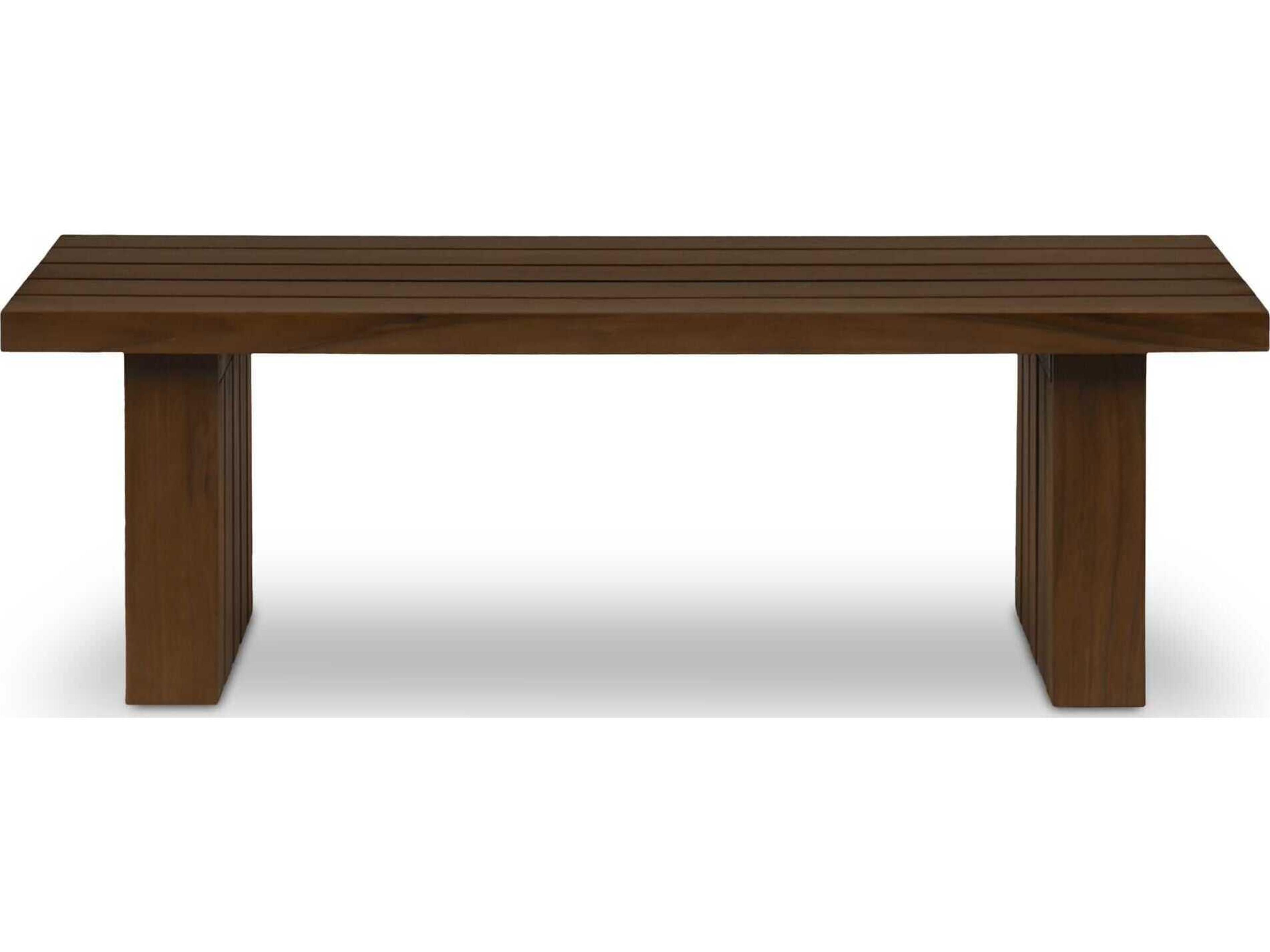 Moe's Home Outdoor Denby Brown Teak Rectangular Coffee Table