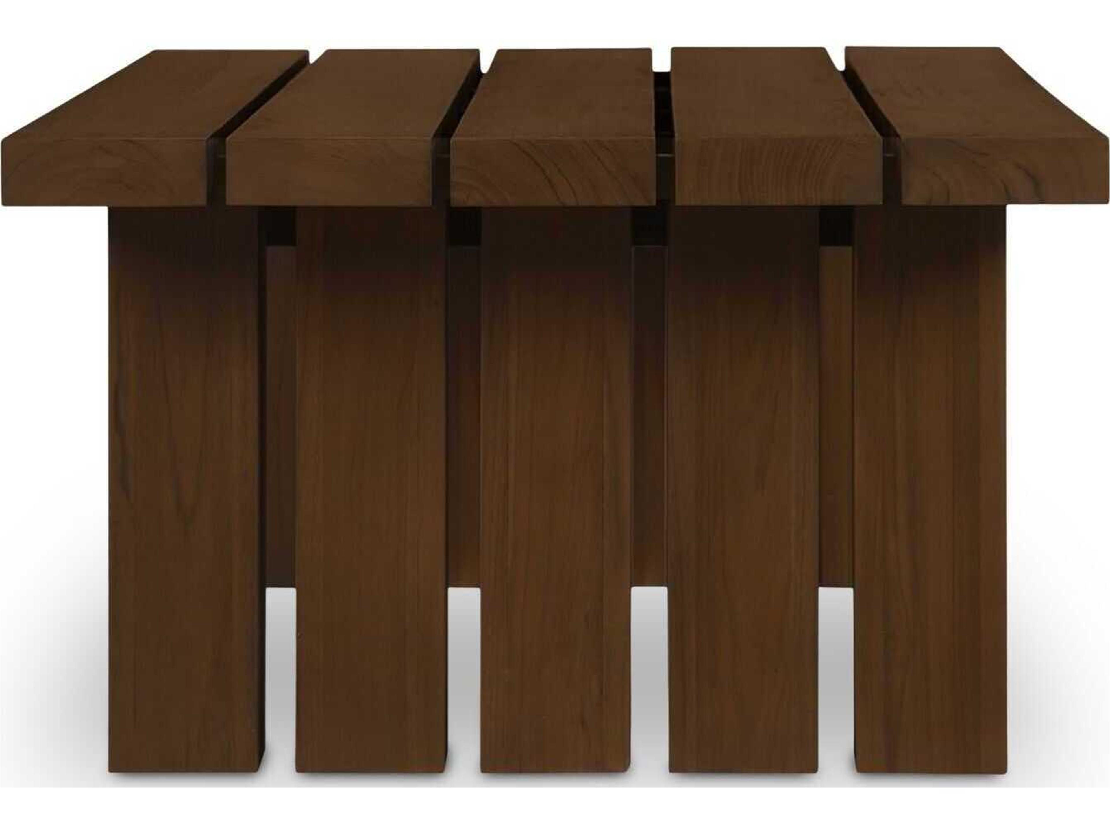 Moe's Home Outdoor Denby Brown Teak Rectangular Coffee Table