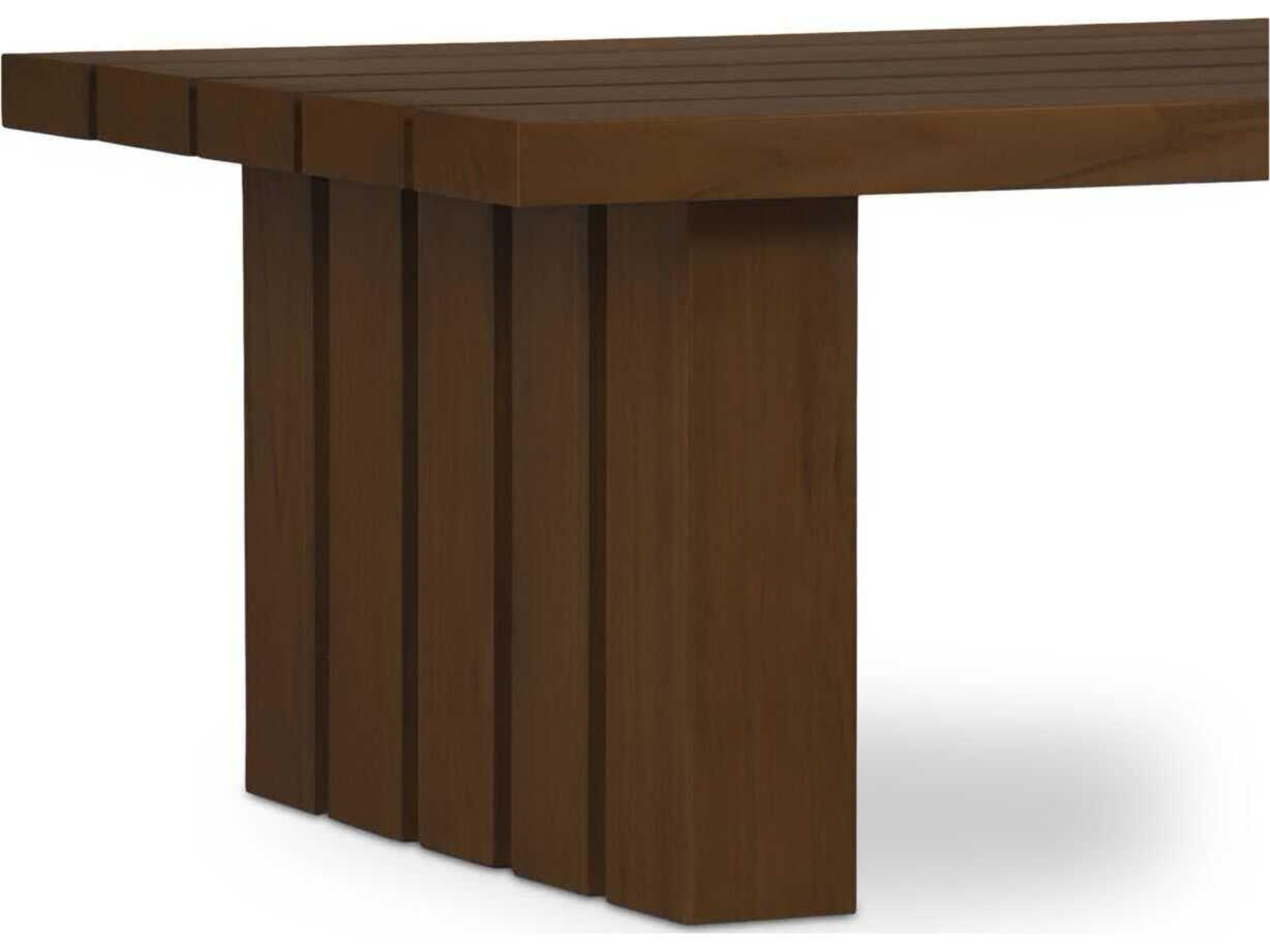 Moe's Home Outdoor Denby Brown Teak Rectangular Coffee Table