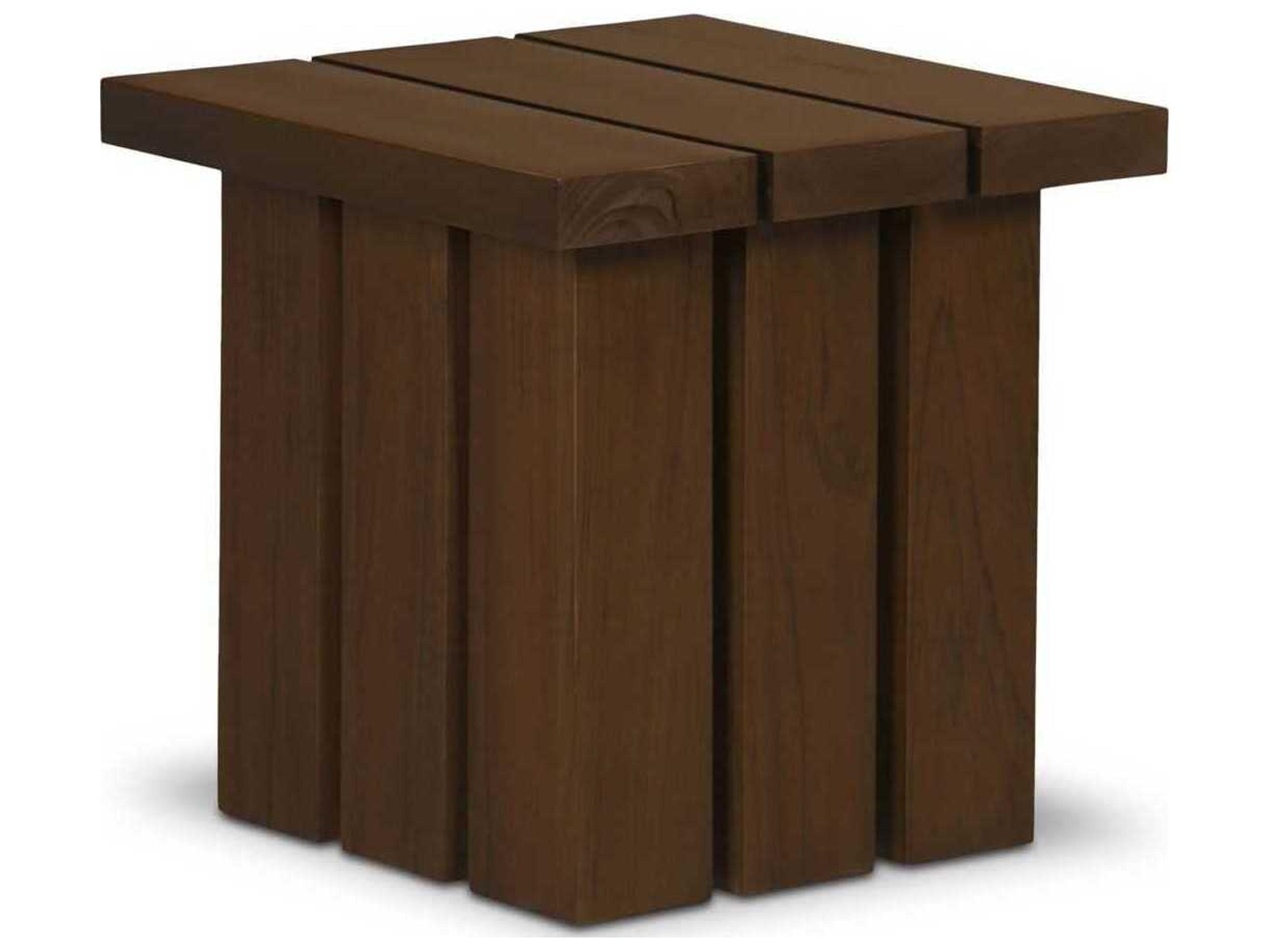 Denby Brown Teak Square End Table