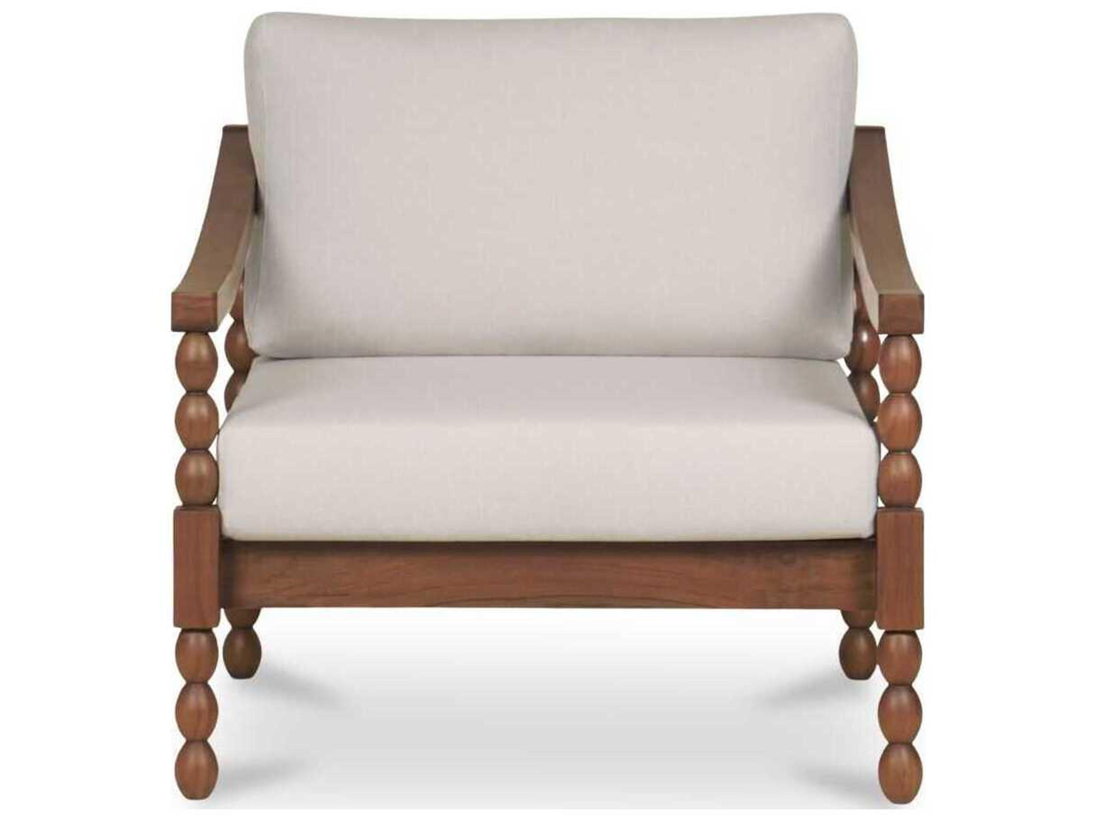 Moe's Home Outdoor Delilah Brown Teak Cushion Dining Chair