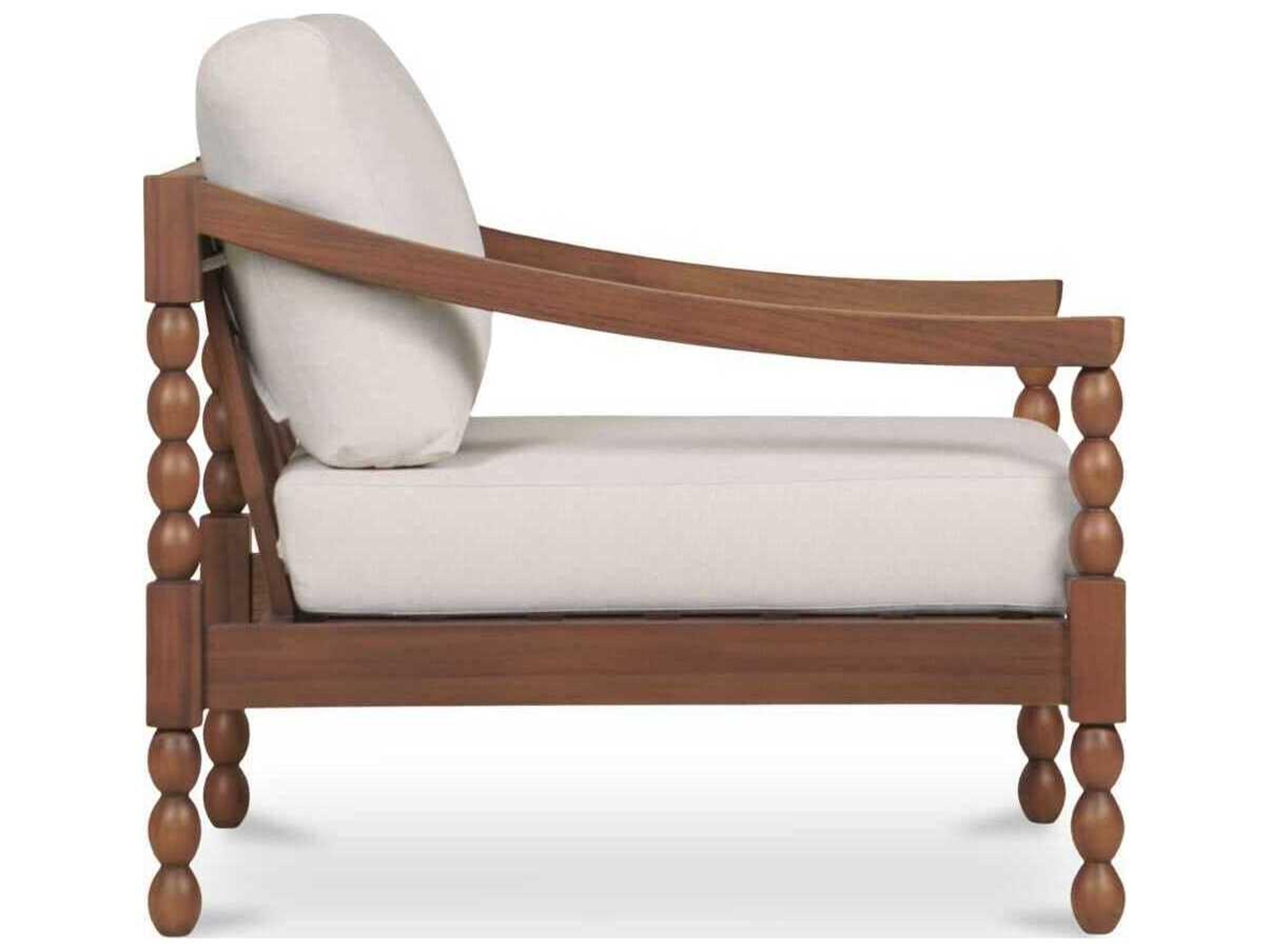 Moe's Home Outdoor Delilah Brown Teak Cushion Dining Chair