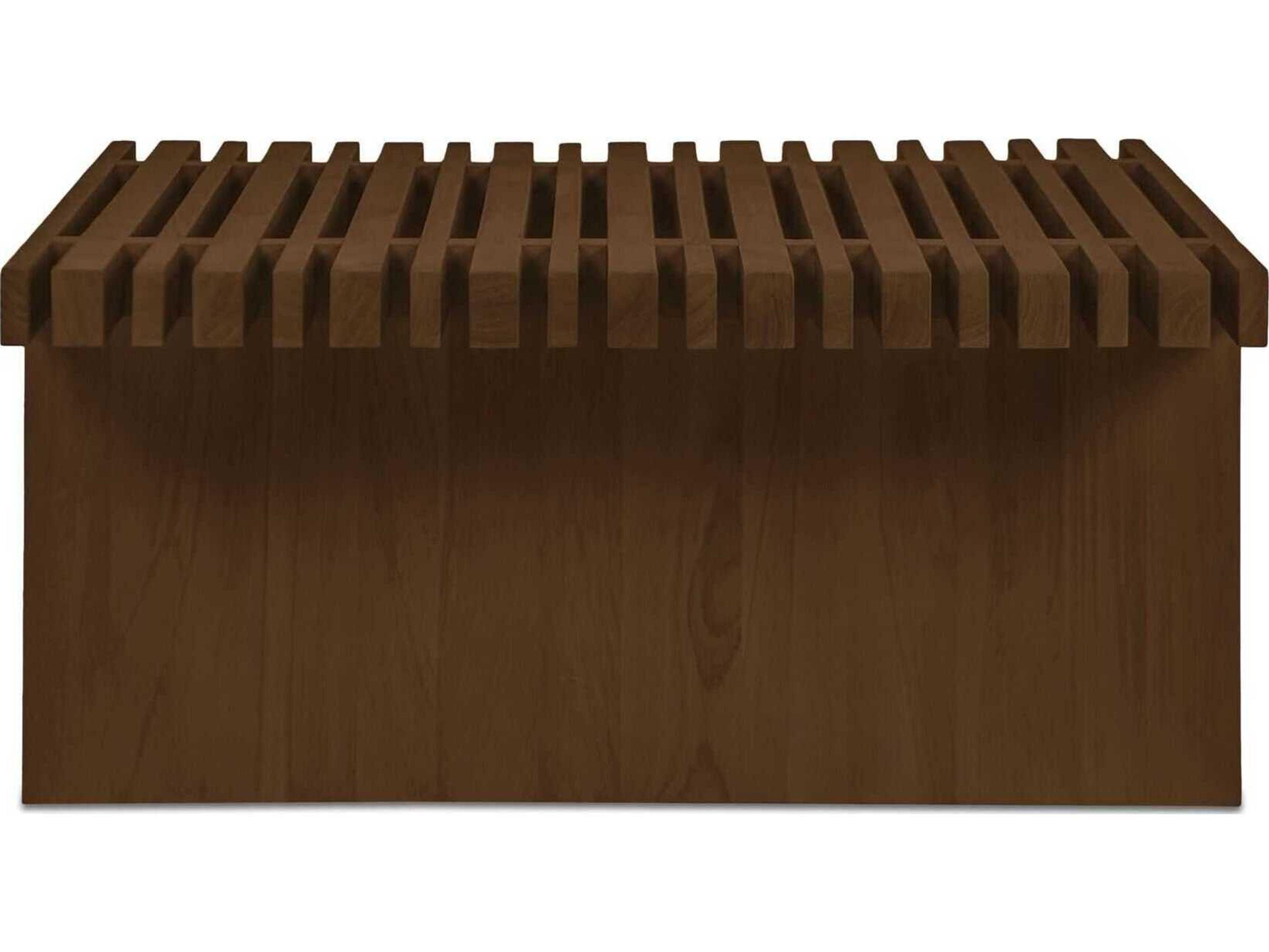 Moe's Home Outdoor Fletcher Brown Teak Rectangular Coffee Table