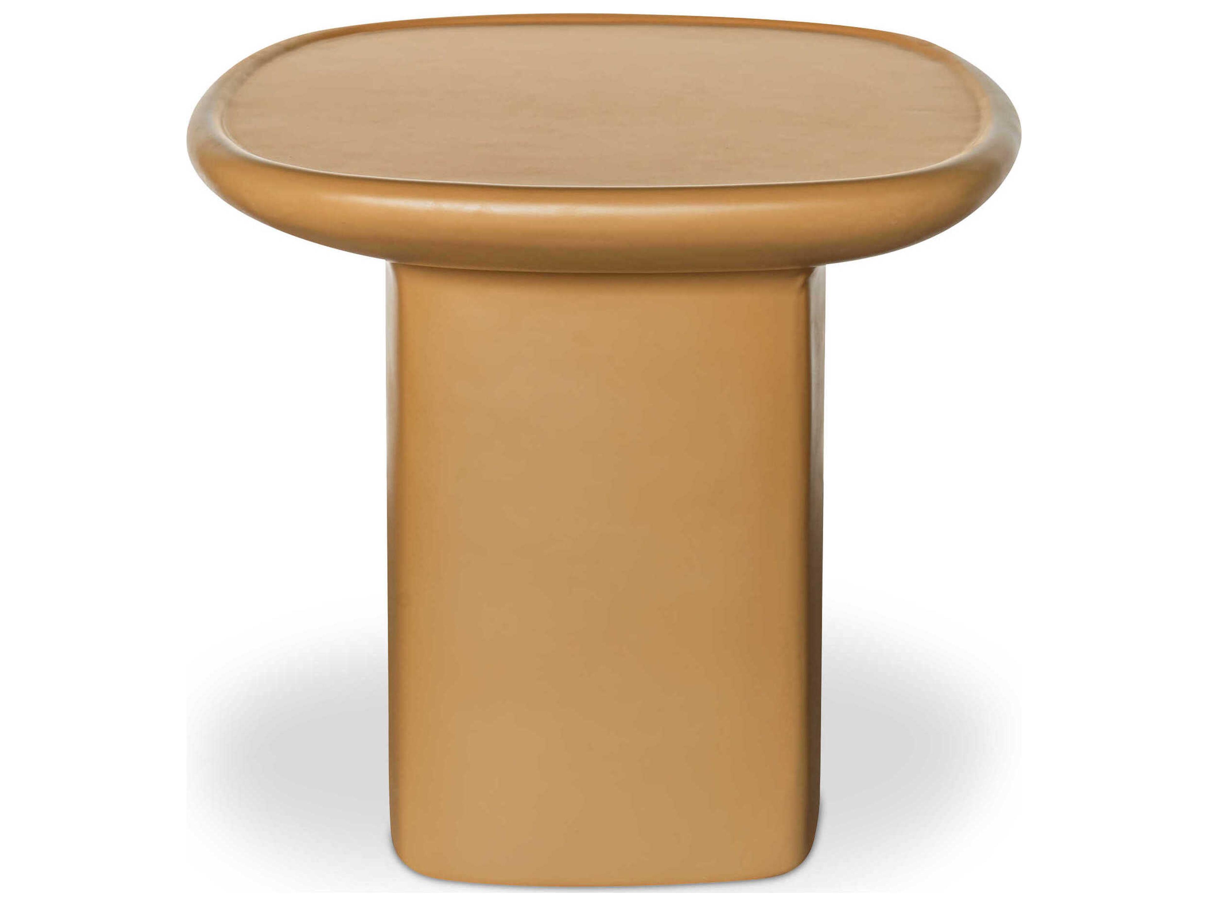 Manon Yellow Concrete Round End Table