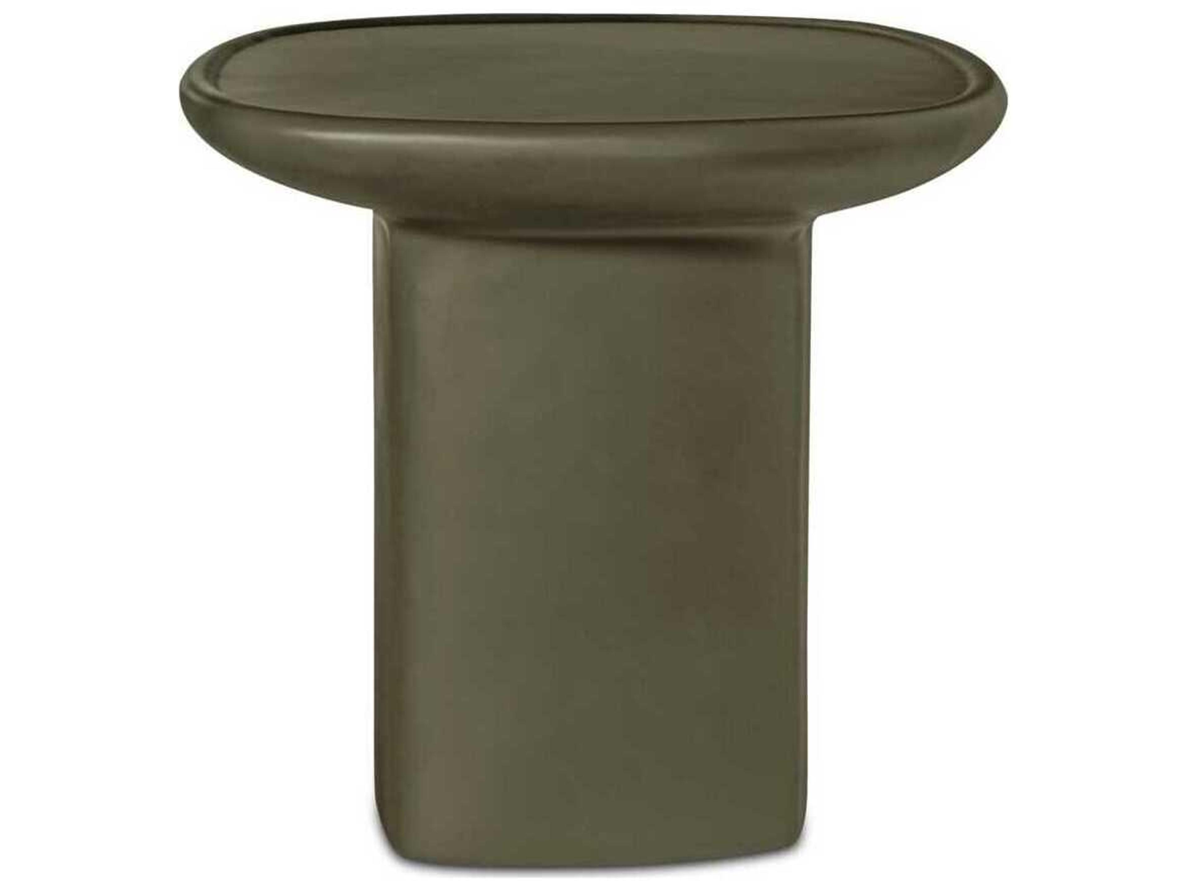 Moe's Home Outdoor Manon Green Concrete Square End Table