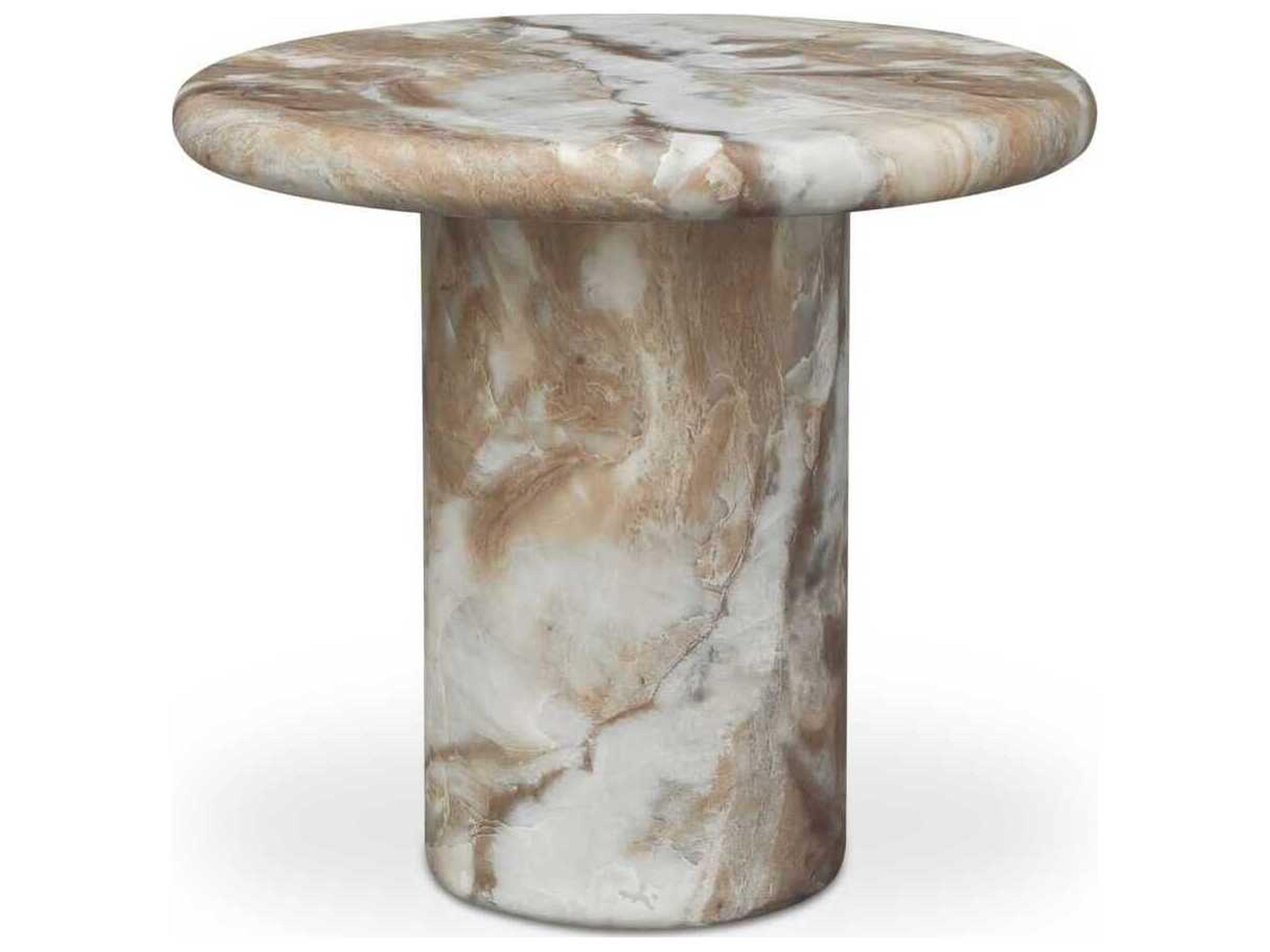 Frida Brown Concrete Round End Table