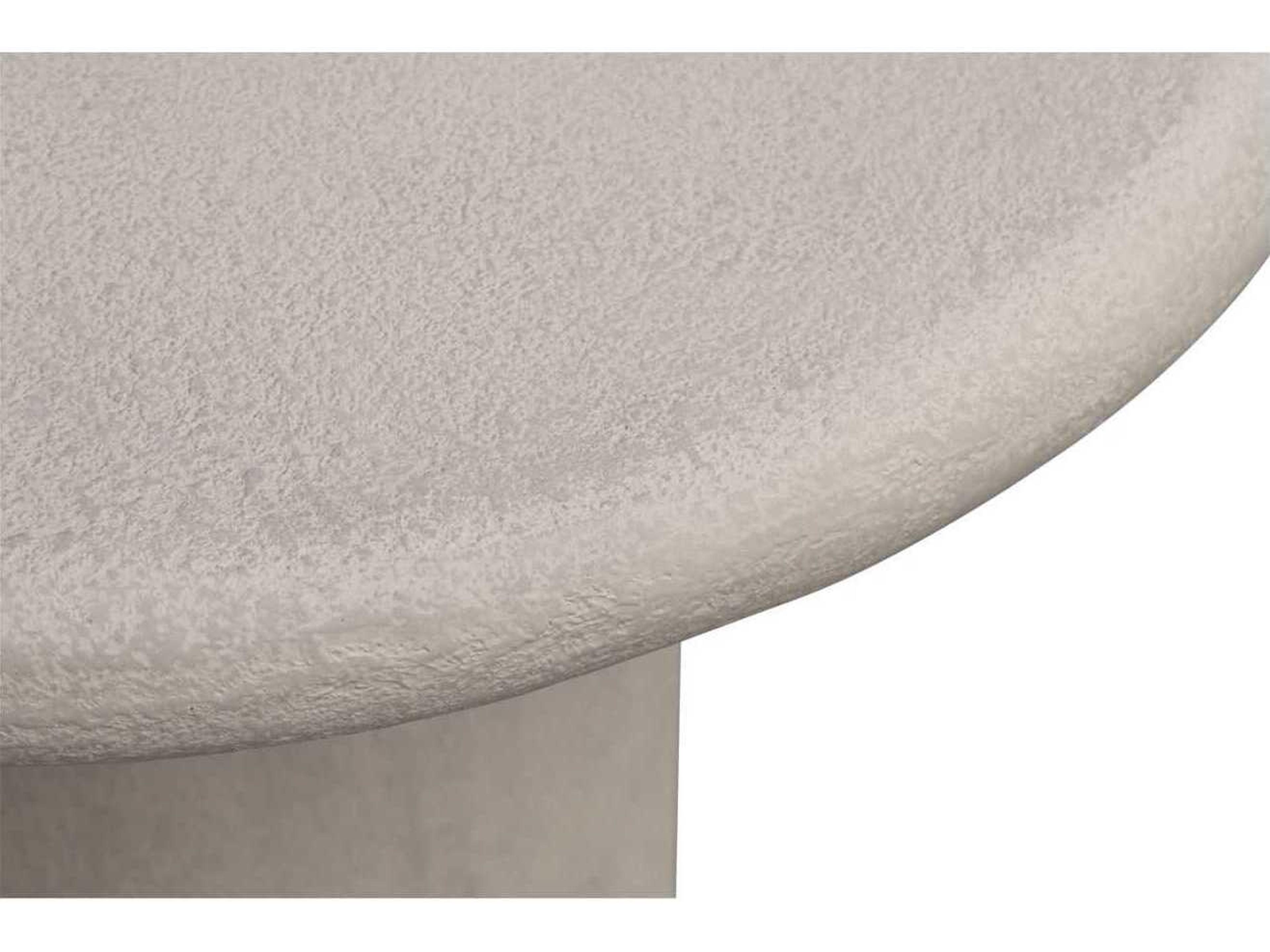 Moe's Home Outdoor Frida White Concrete Round End Table