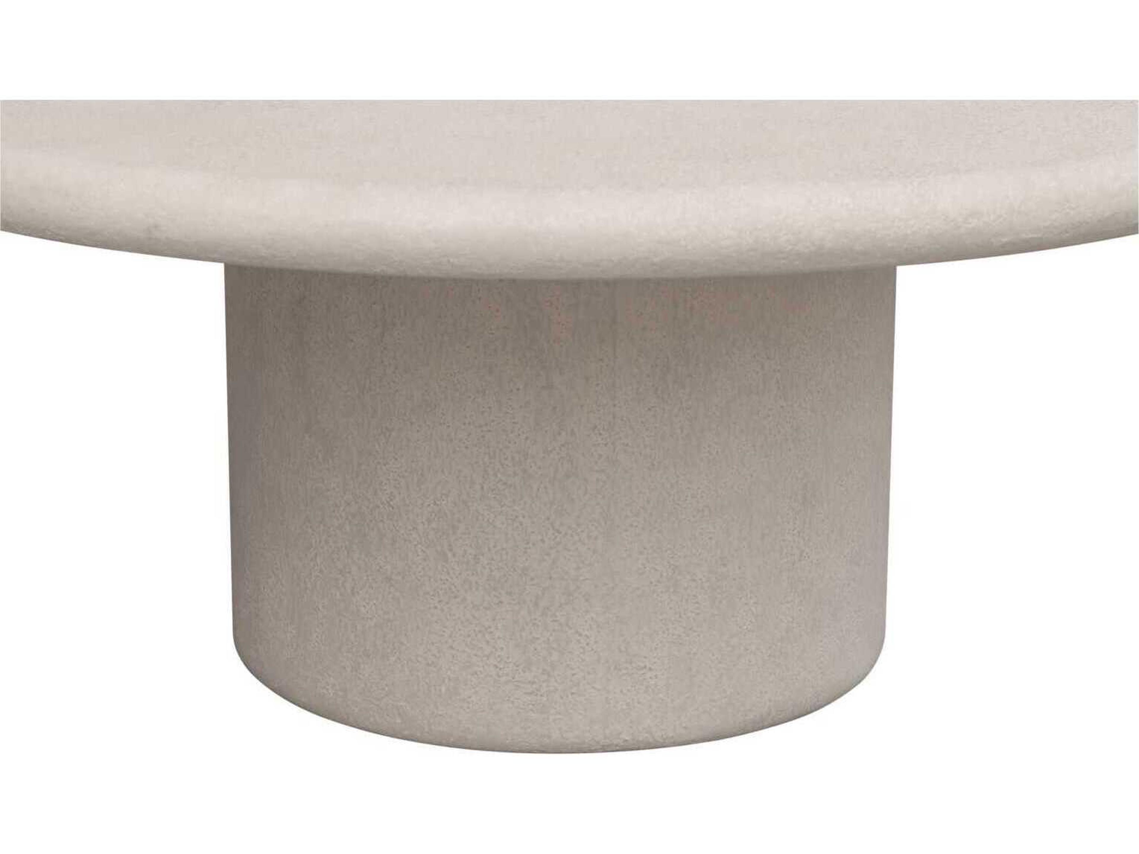 Moe's Home Outdoor Frida White Concrete Round Coffee Table
