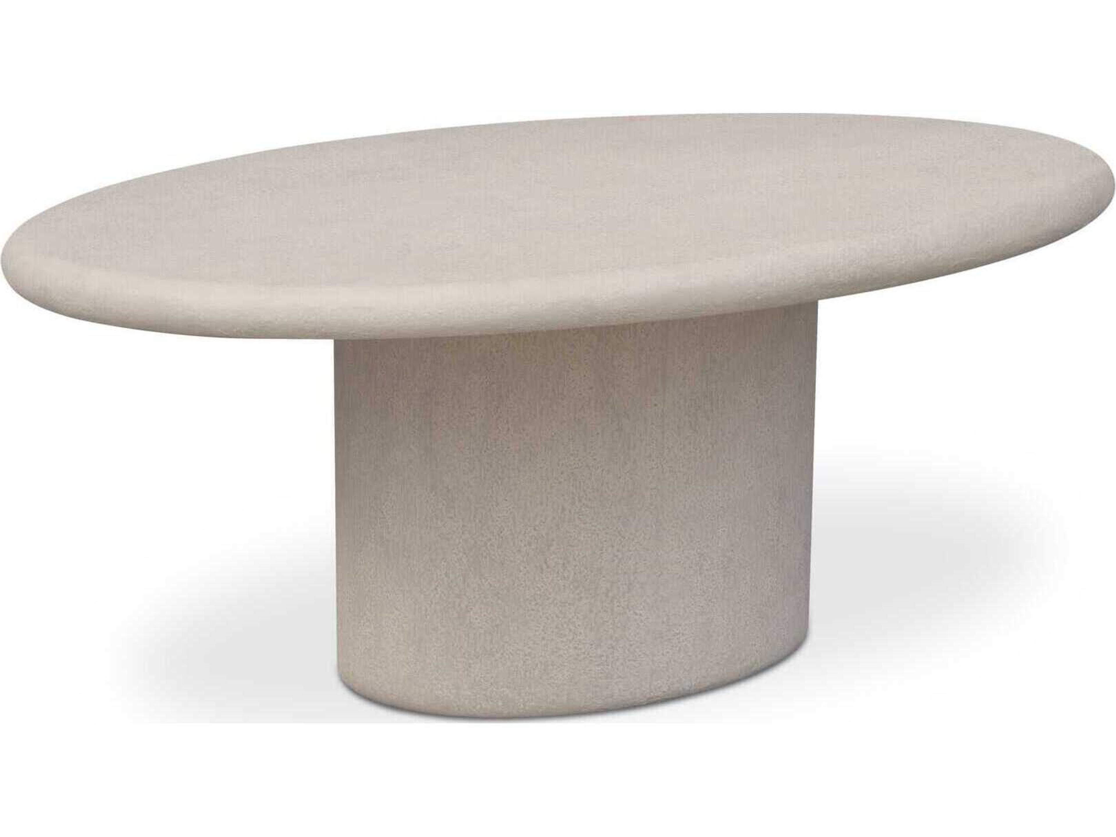 Moe's Home Outdoor Frida White Concrete Oval Dining Table