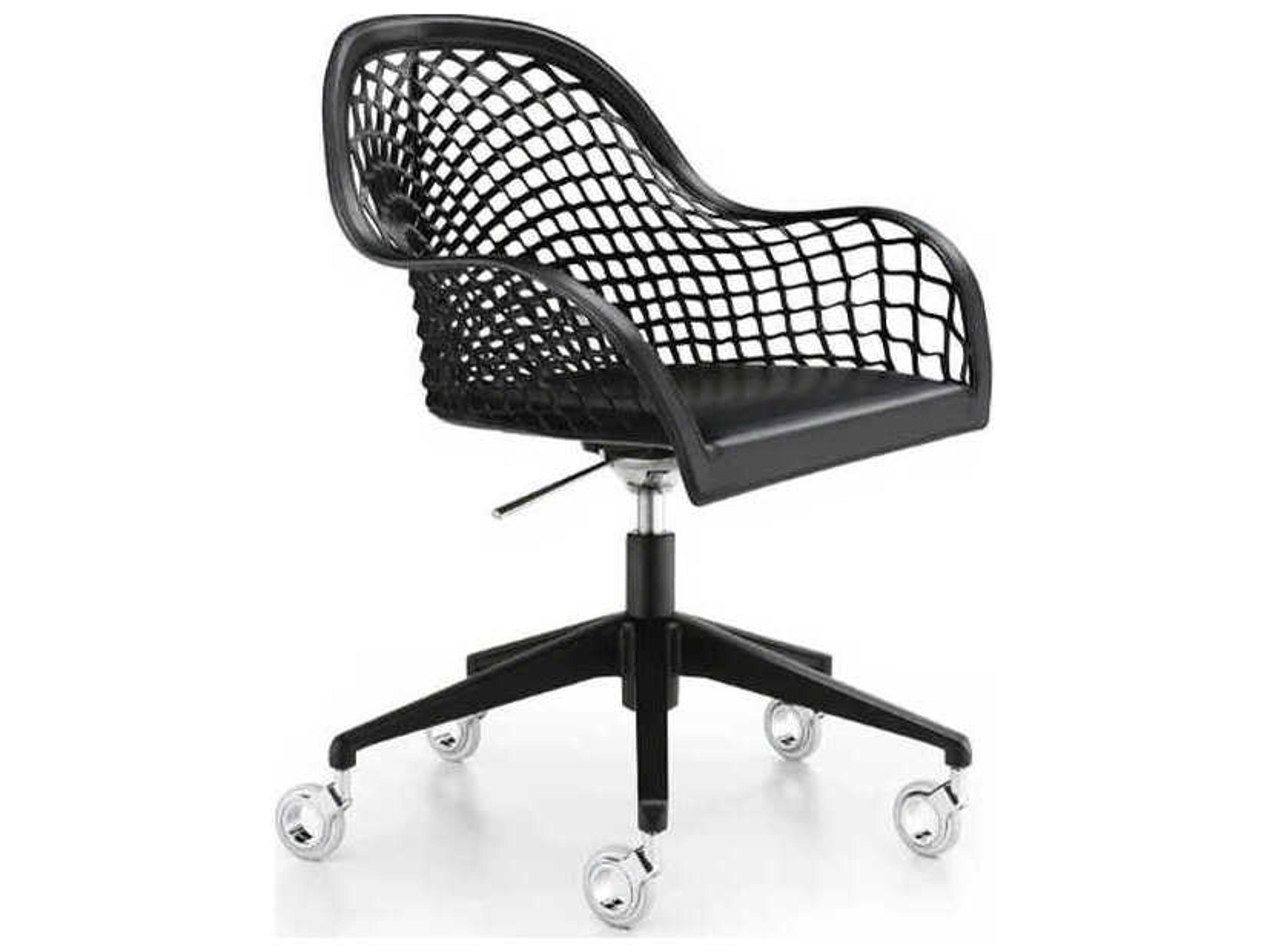 Guapa Black Leather Adjustable Swivel Computer Office Chair