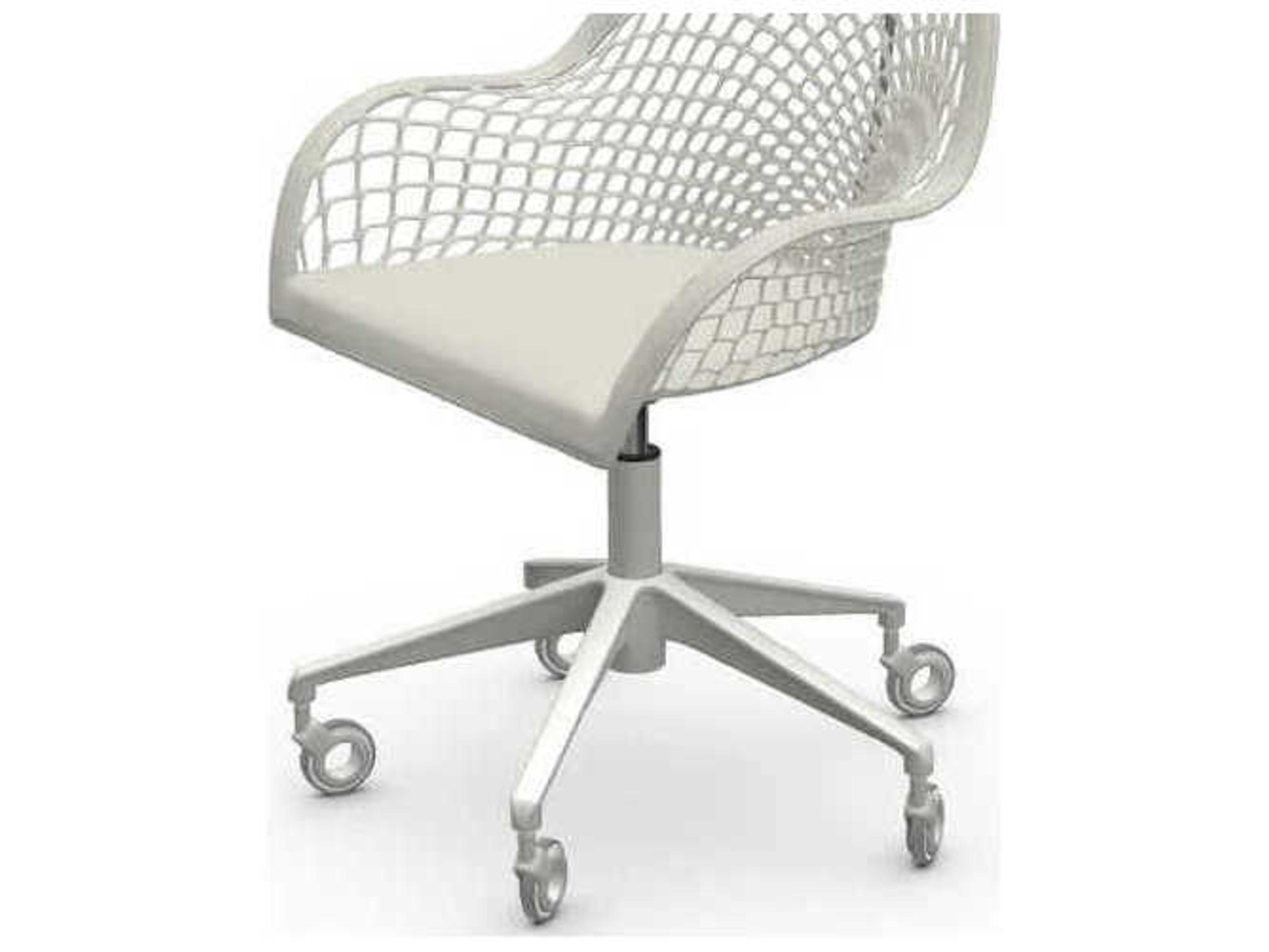 Guapa White Leather Adjustable Swivel Computer Office Chair