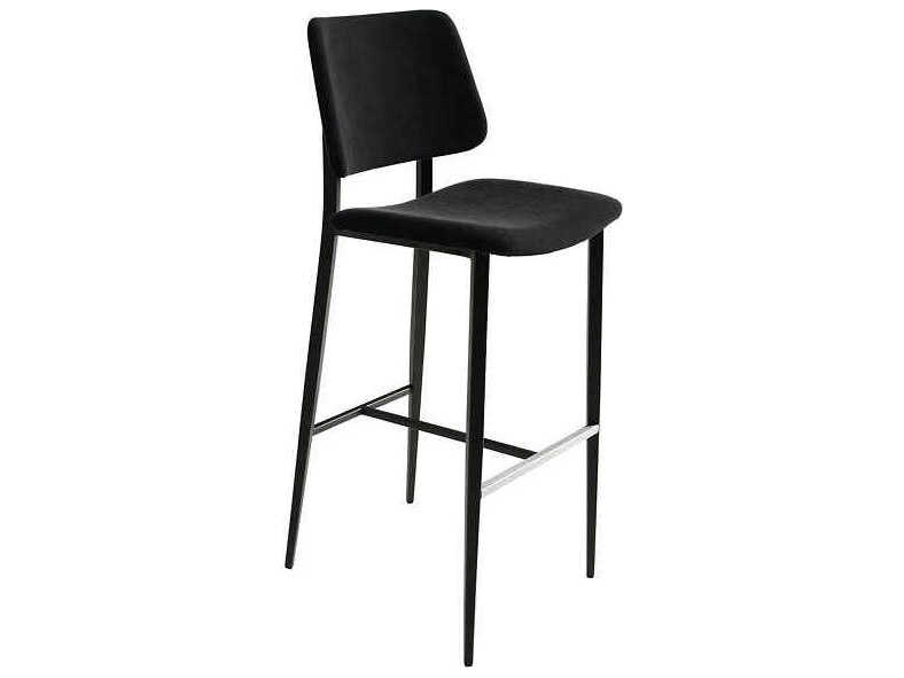 Joe Graphite Leather Walnut Wood Bar Stool