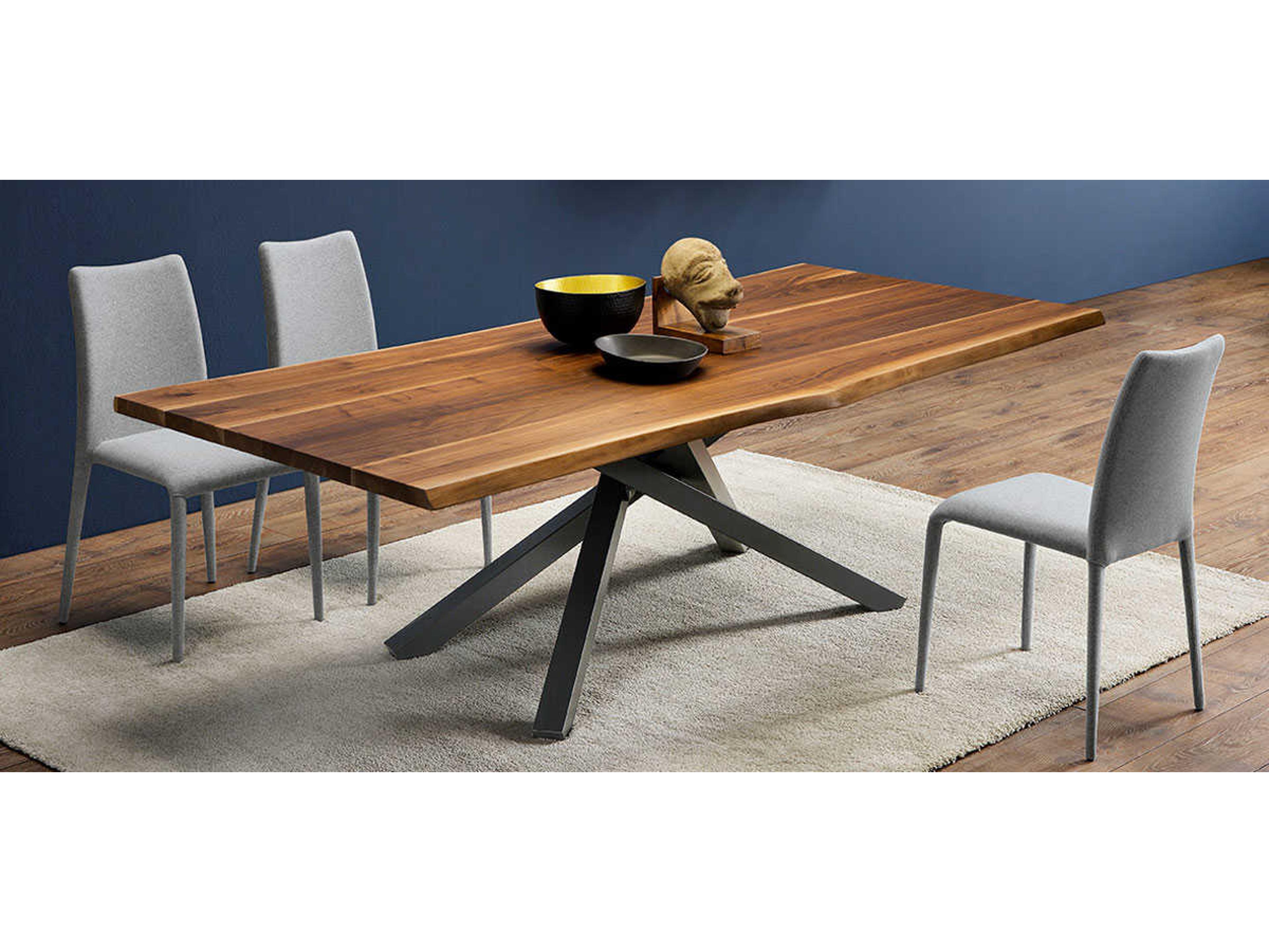 Midj Pechino Rectangular Wood Walnut With Graphite Dining Table