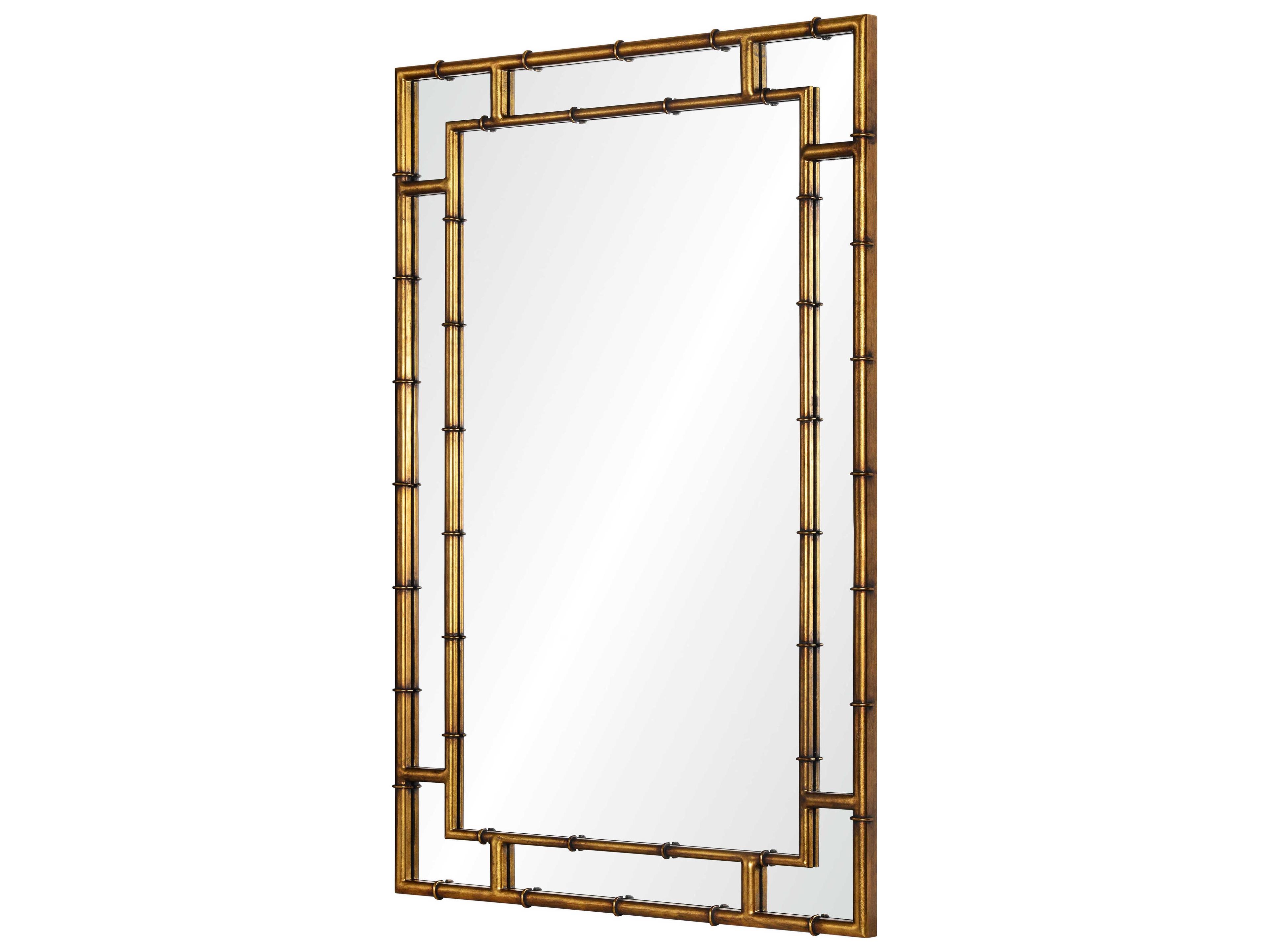 Mirror Home Gold Leaf Rectangular Wall Mirror