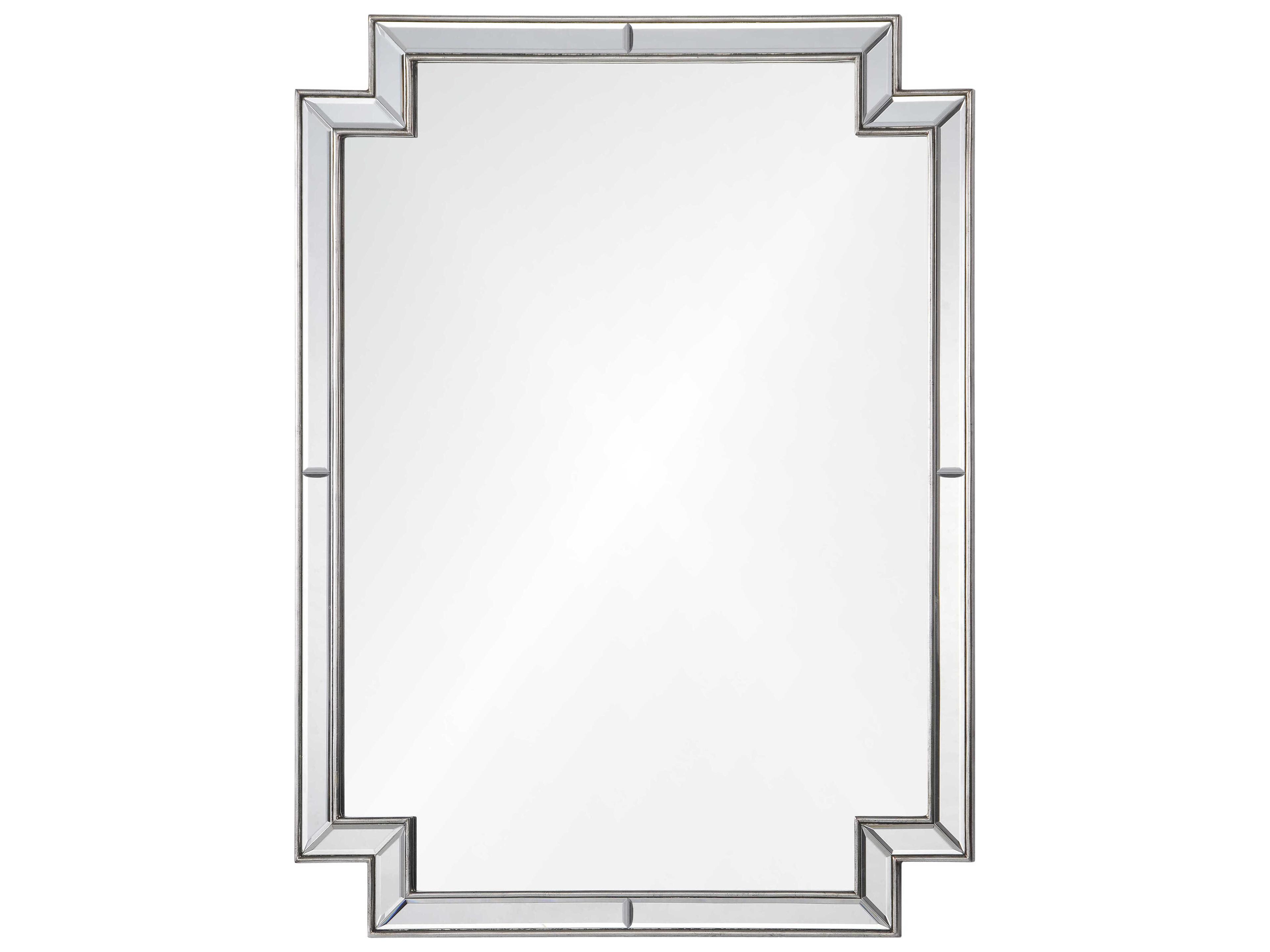 Distressed Silver Leaf Rectangular Wall Mirror
