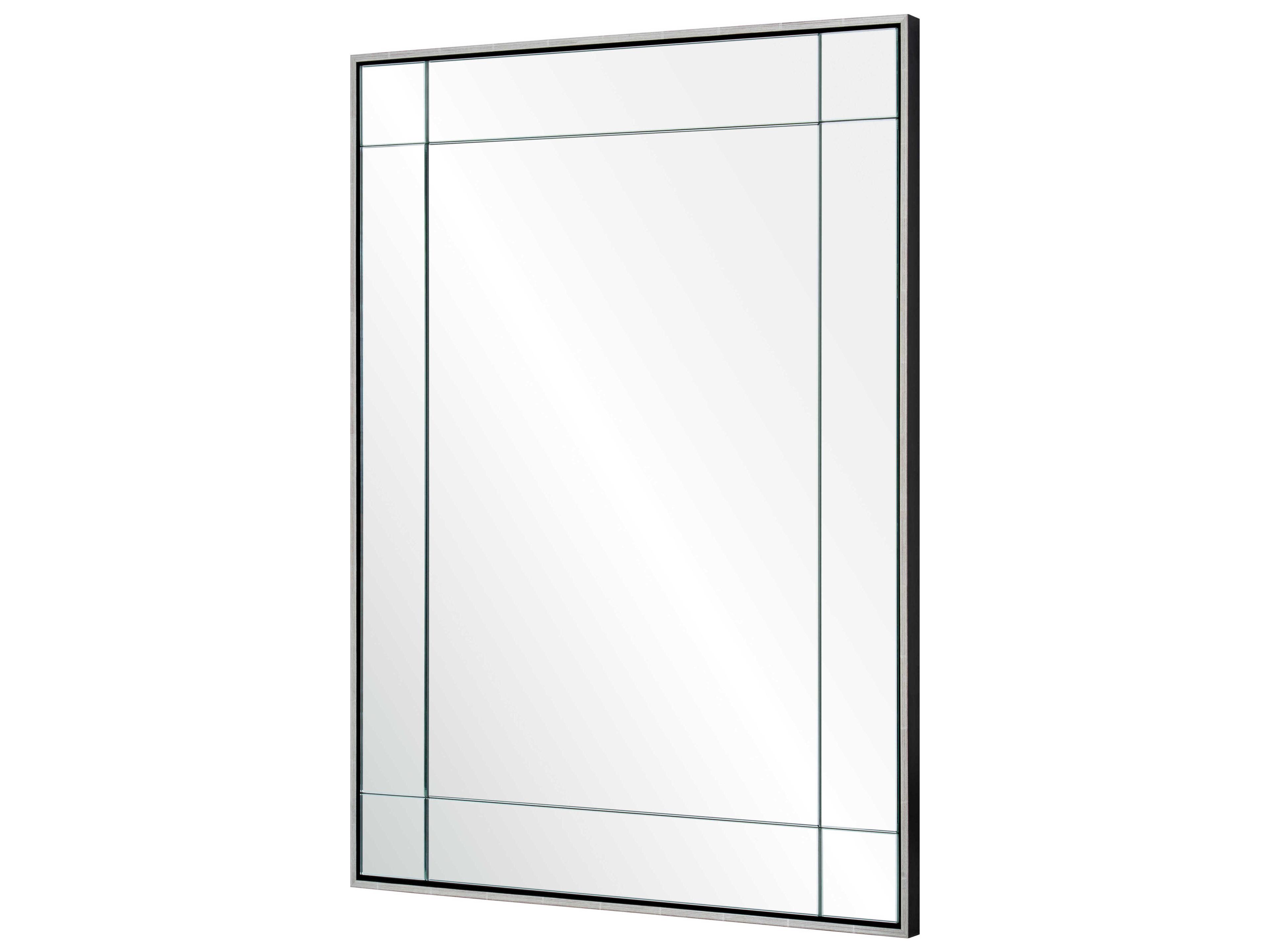 Mirror Home Water Gilded Silver Leaf Ebony Rectangular Wall Mirror