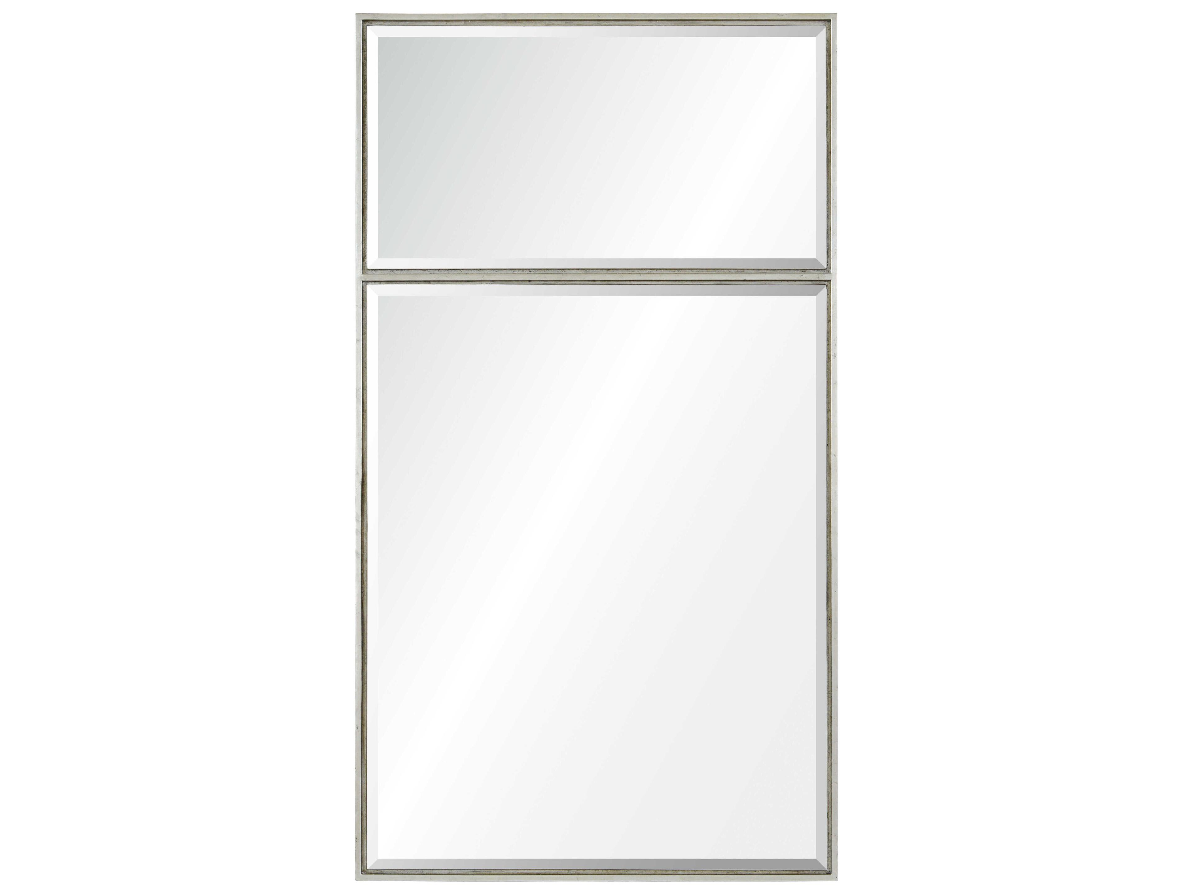 Distressed Silver Leaf Rectangular Wall Mirror