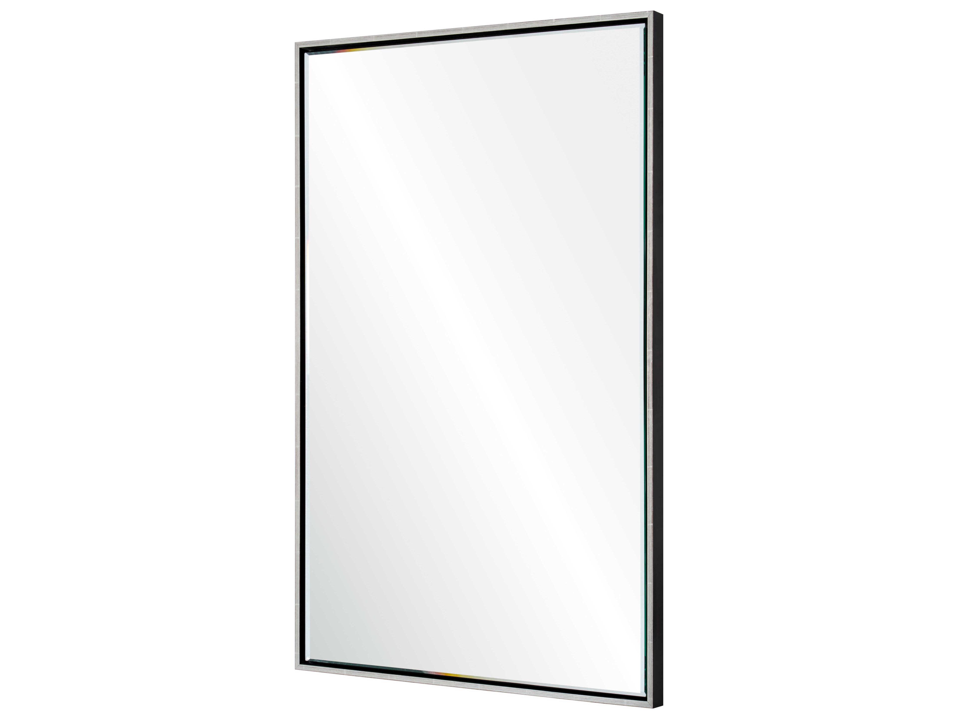 Mirror Home Water Gilded Silver Leaf Ebony Rectangular Wall Mirror