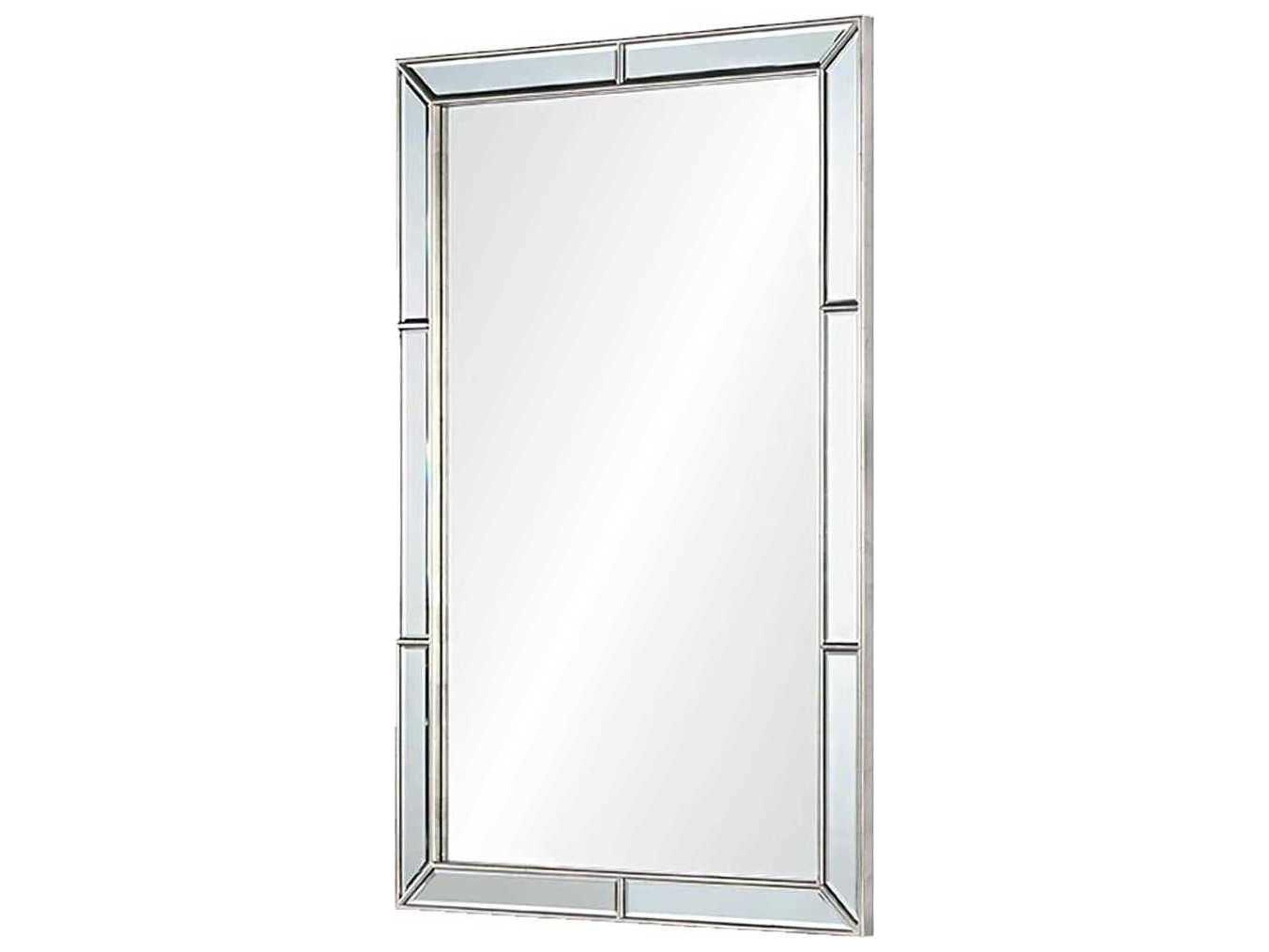 Mirror Home Distressed Silver Leaf Rectangular Wall Mirror