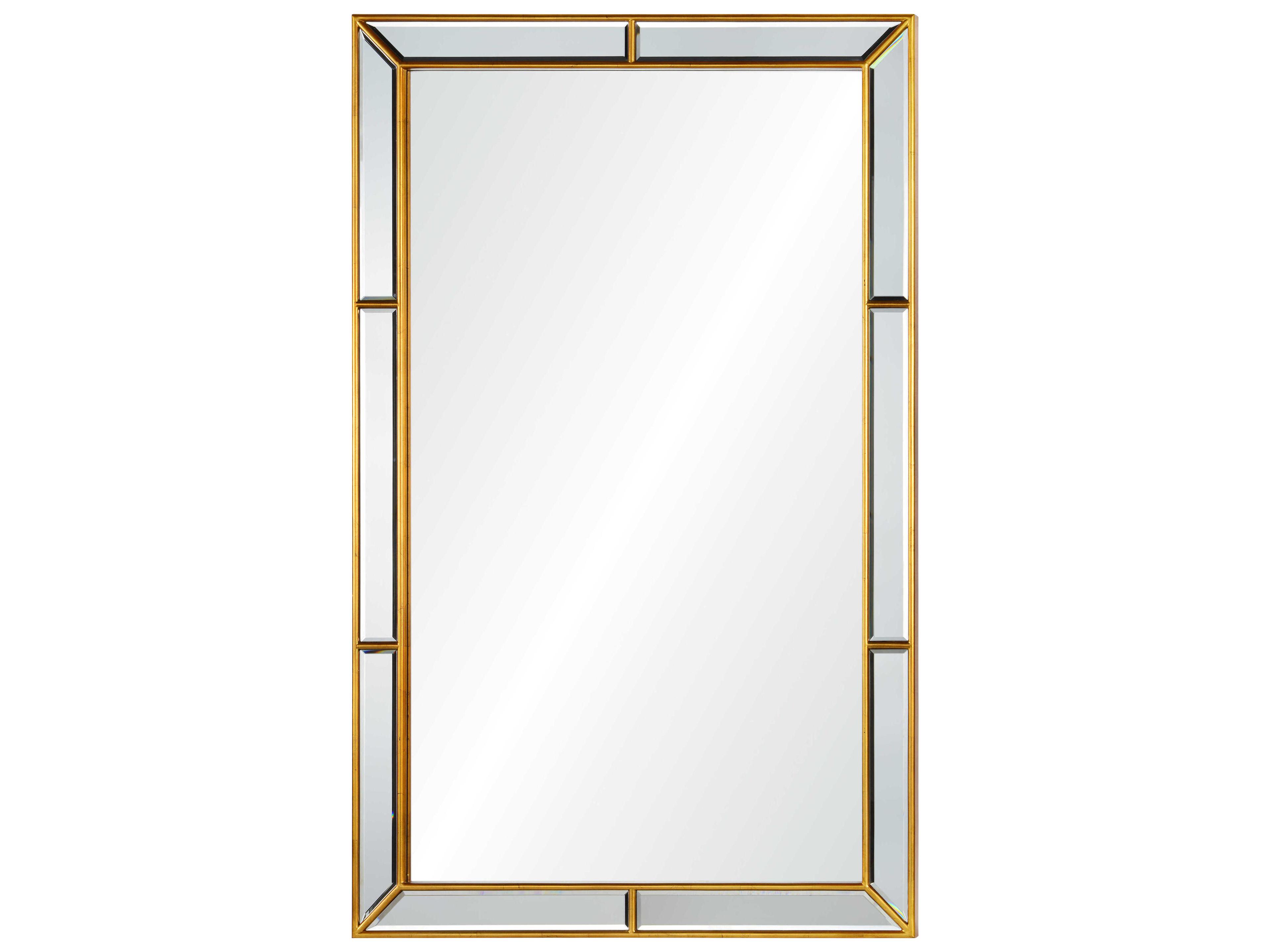 Mirror Home Burnished Gold Leaf Rectangular Wall Mirror