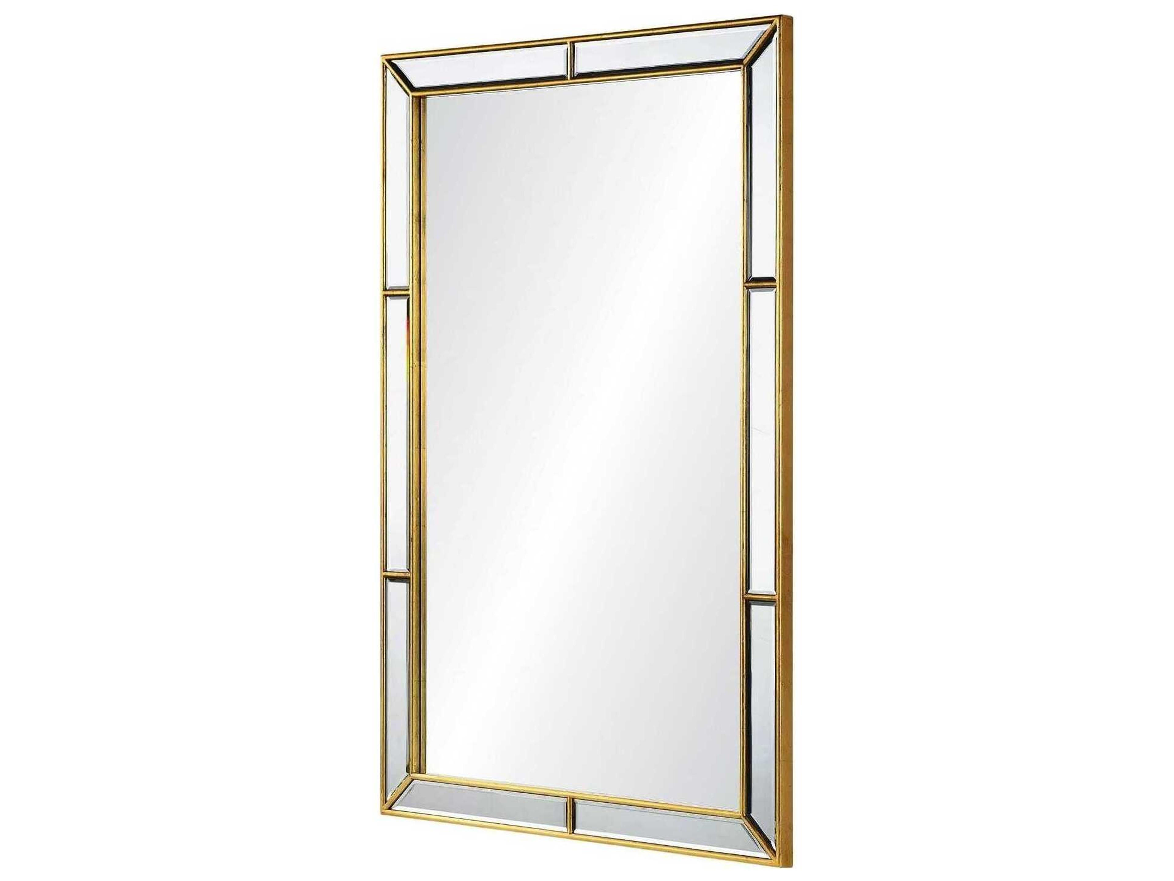 Mirror Home Burnished Gold Leaf Rectangular Wall Mirror
