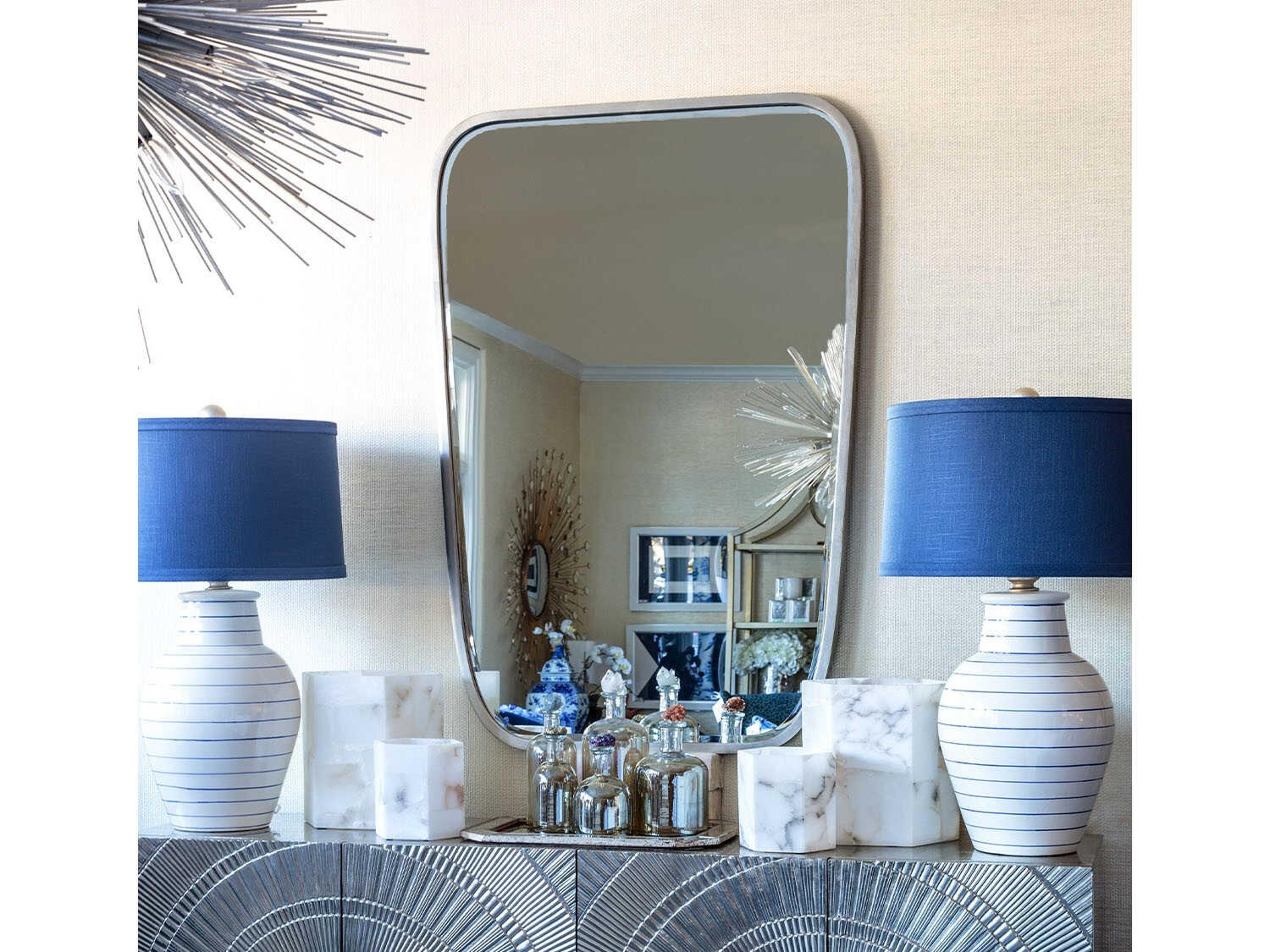Mirror Home Antiqued Silver Leaf Wall Mirror