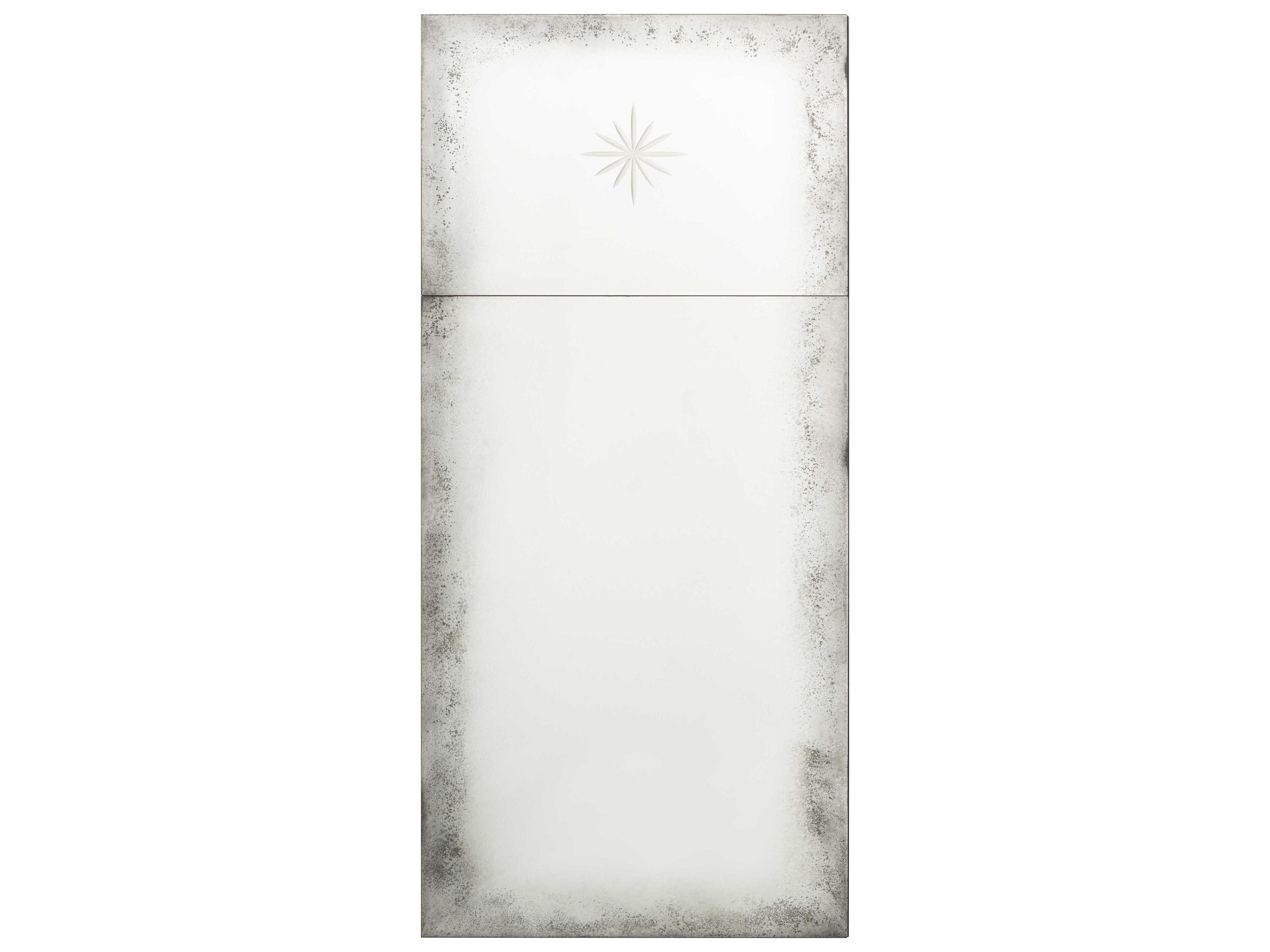 Mirror Home Antiqued Trumeau with Etched Star Rectangular Wall Mirror