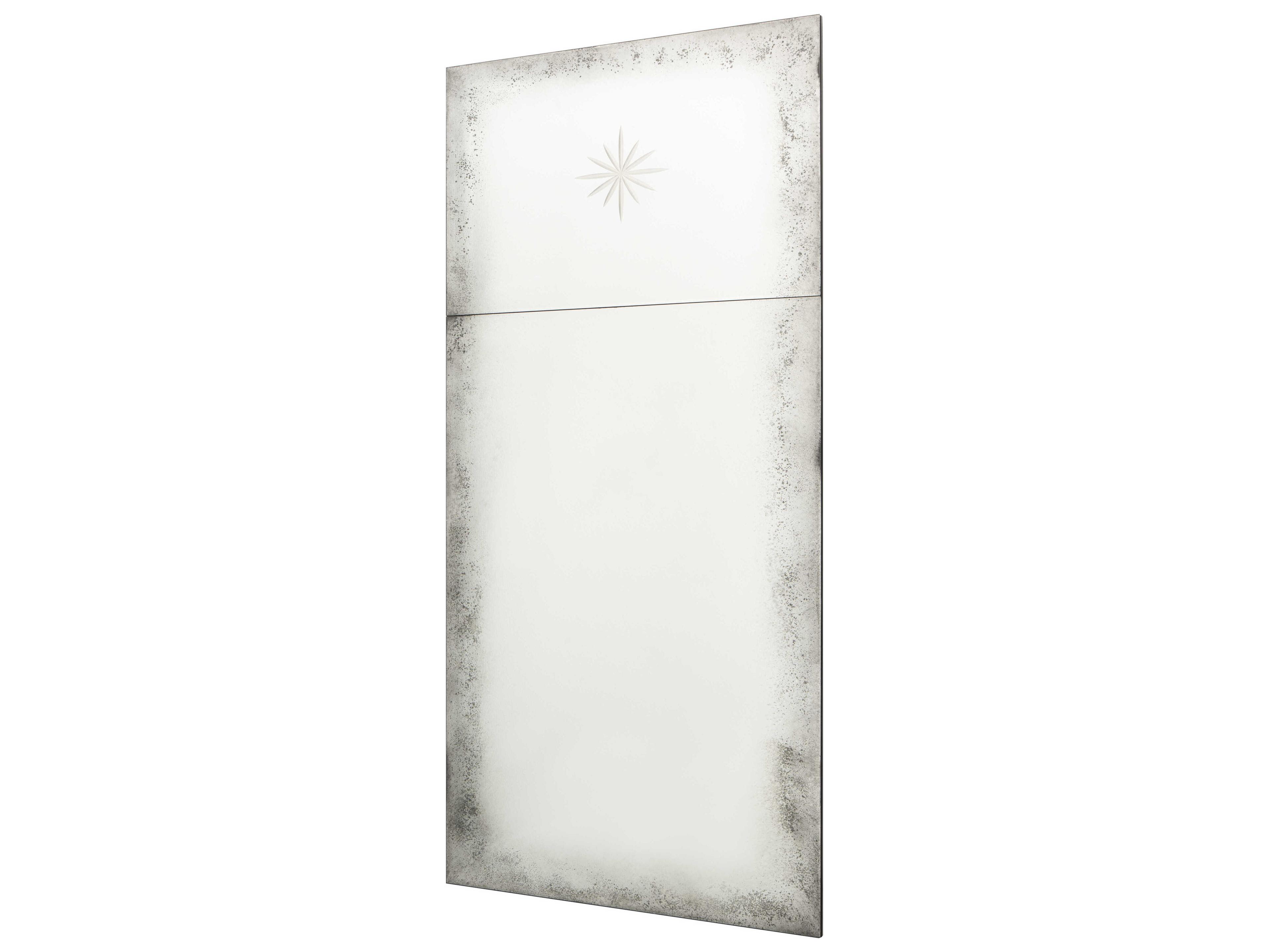 Mirror Home Antiqued Trumeau with Etched Star Rectangular Wall Mirror