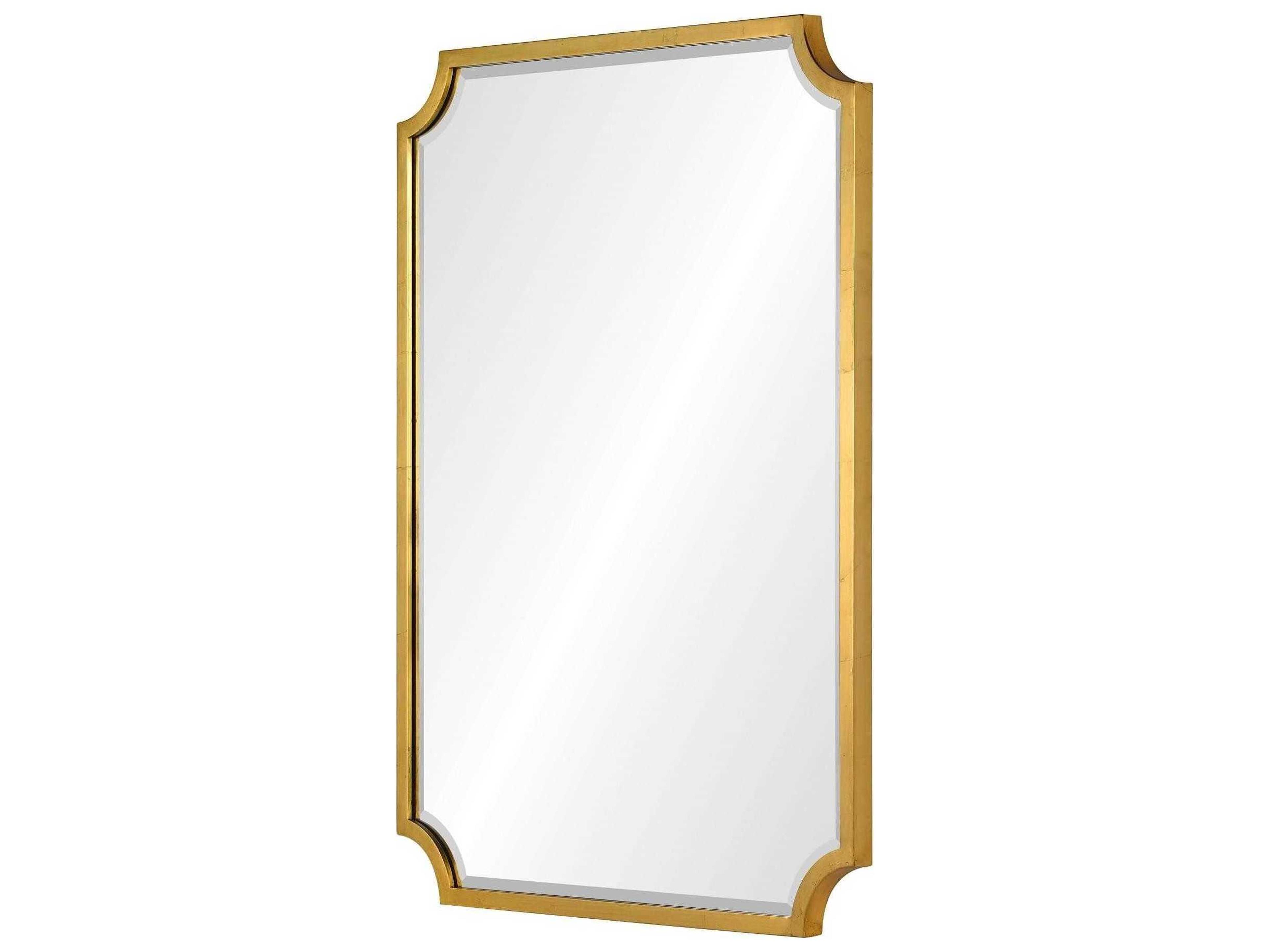 Mirror Home Burnished Gold Leaf Rectangular Wall Mirror