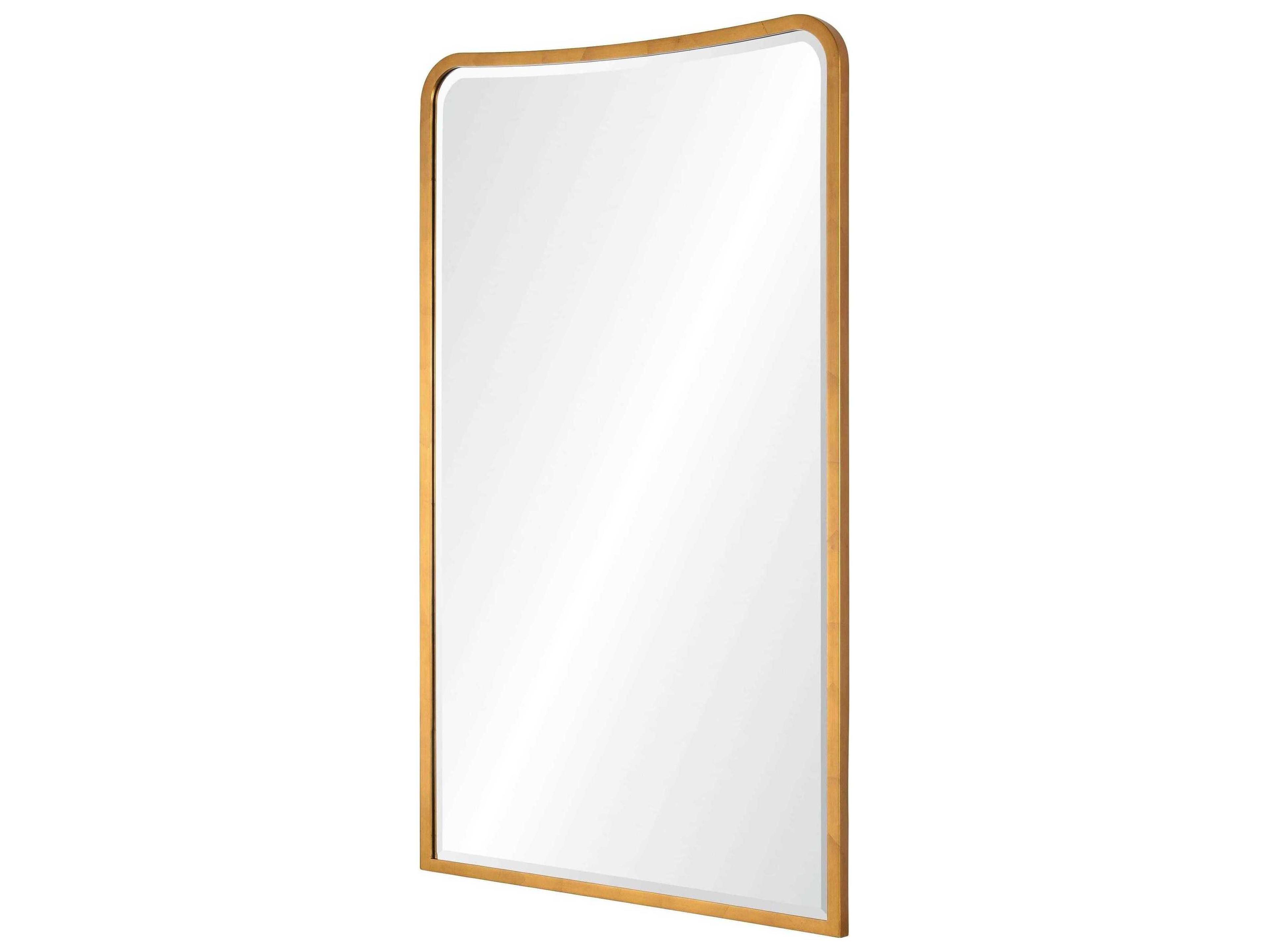 Mirror Home Distressed Gold Leaf Rectangular Wall Mirror