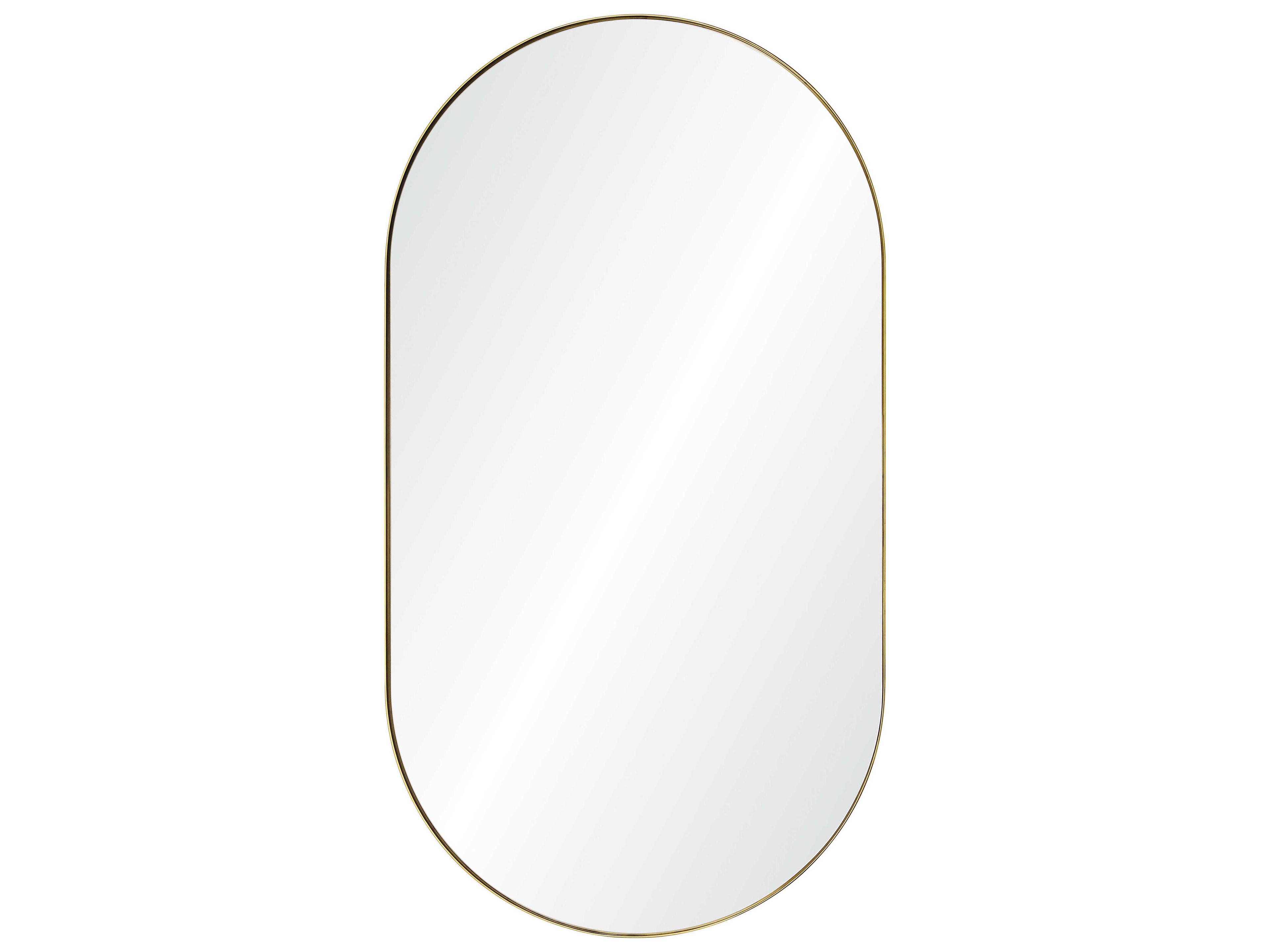 Burnished Brass Oval Wall Mirror