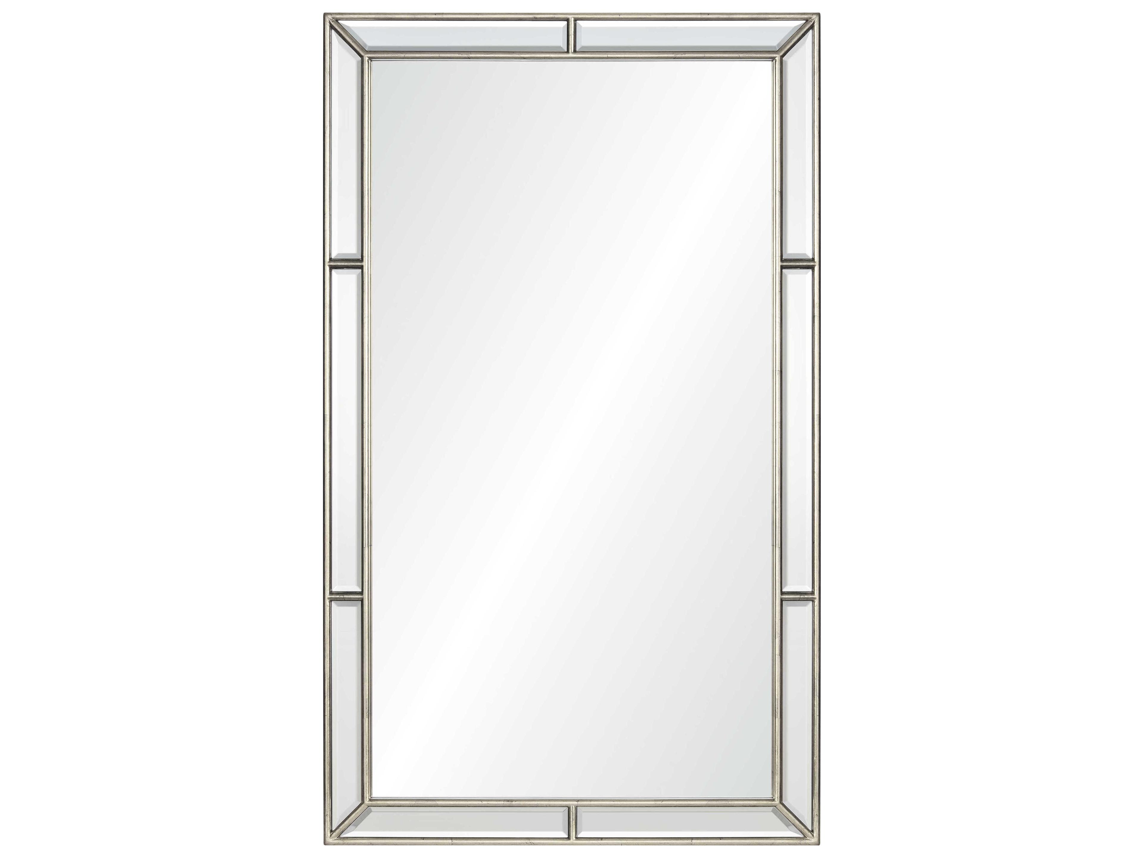 Distressed Silver Leaf Rectangular Wall Mirror