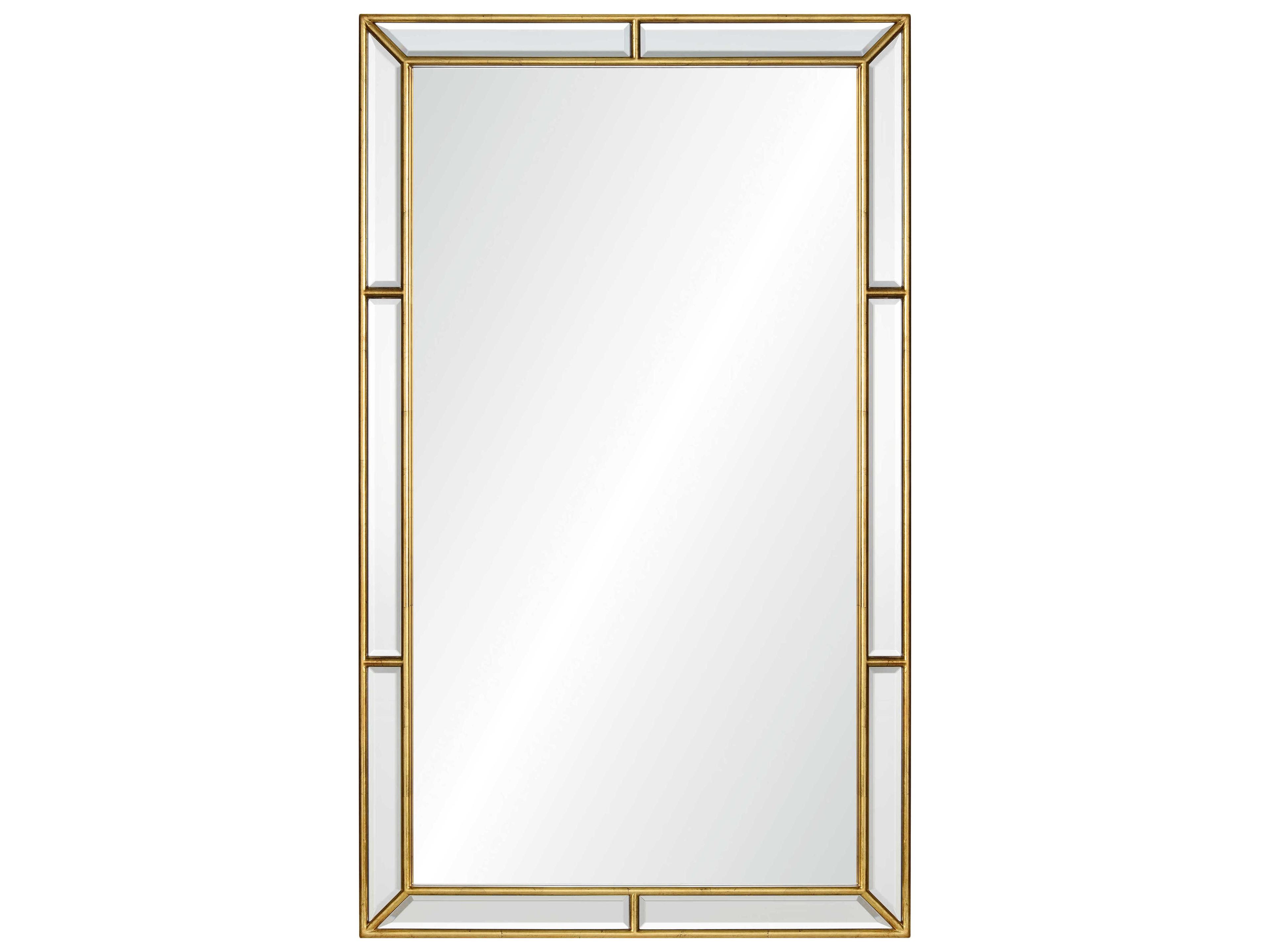 Distressed Gold Leaf Rectangular Wall Mirror