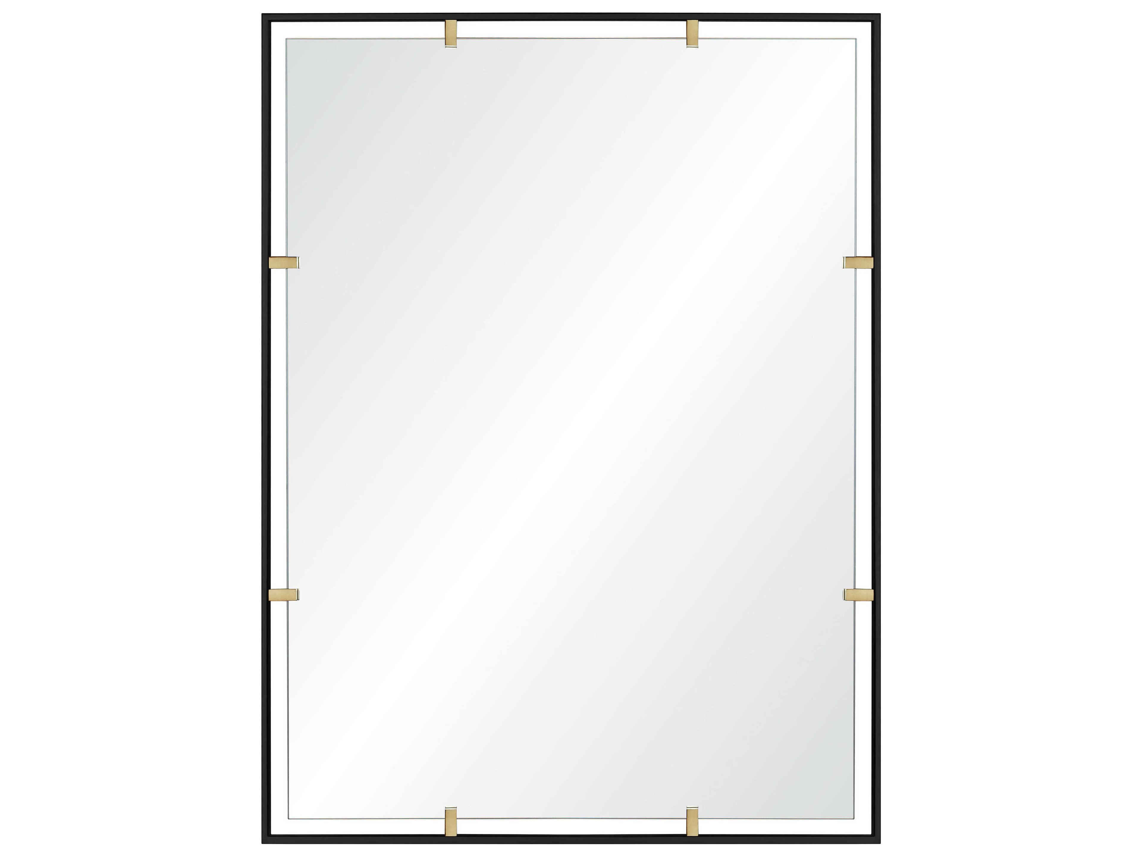Satin Brass Rectangular Wall Mirror